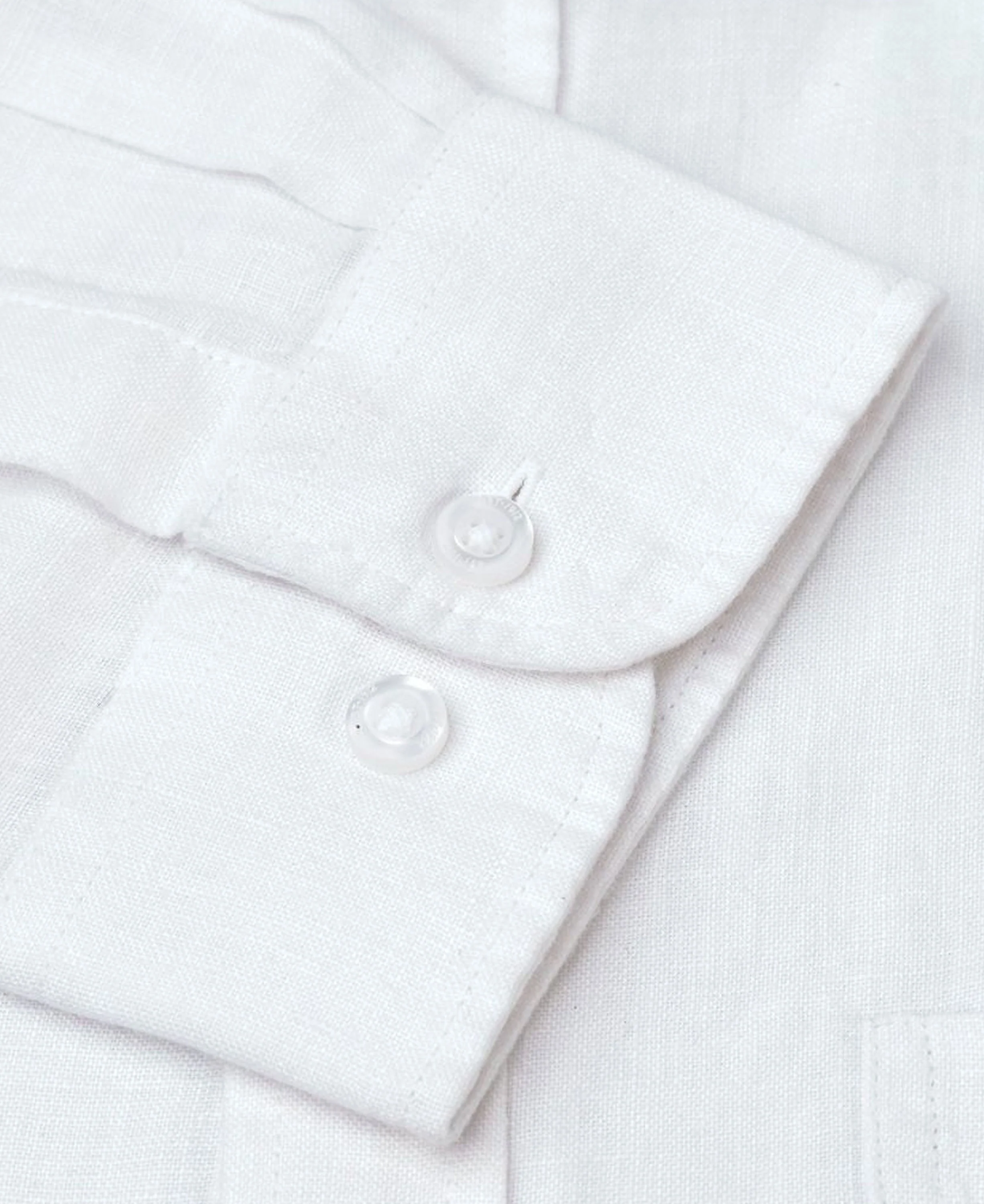 Pure Linen Long Sleeve Shirt - Optic White - Image 3