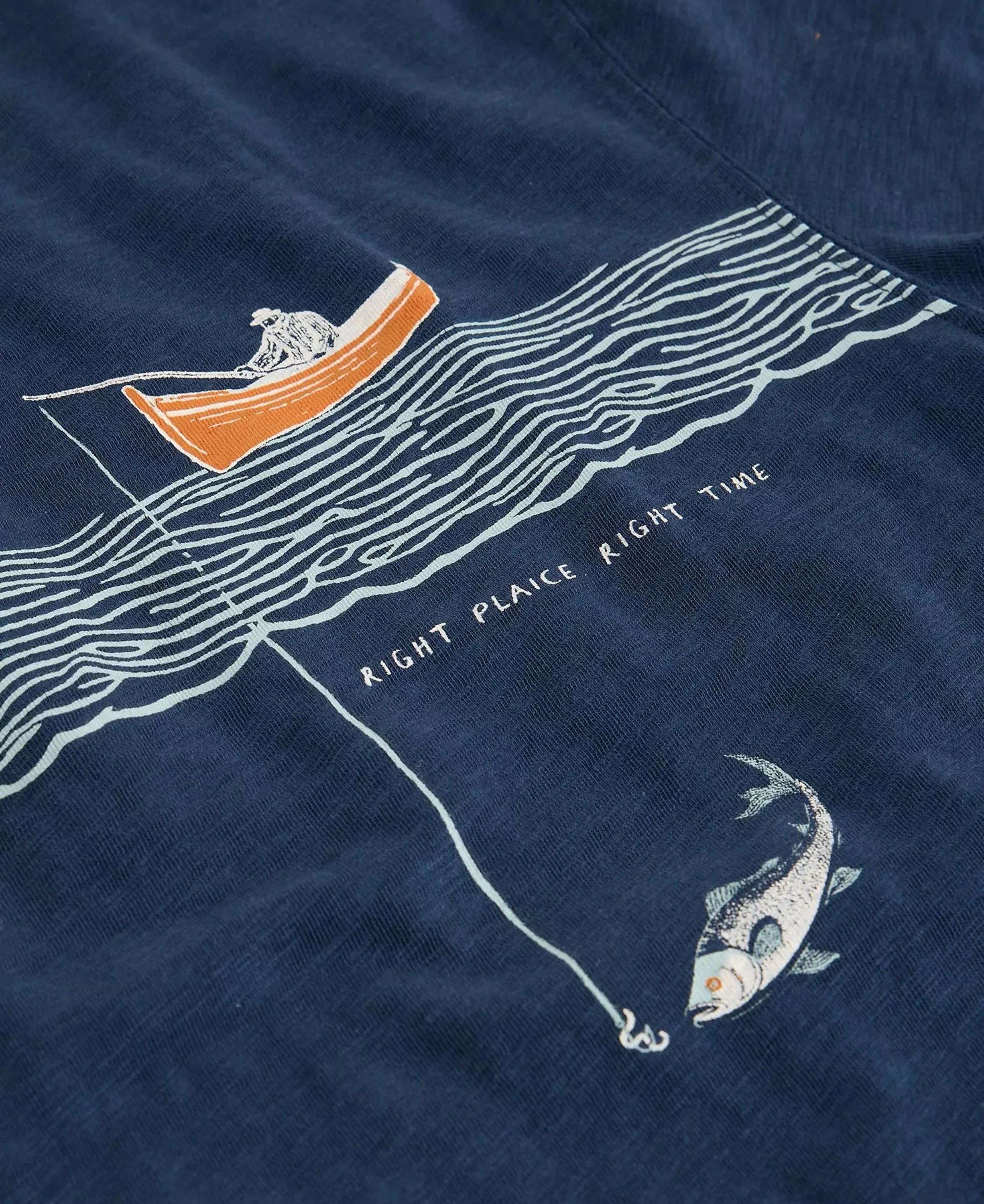 Abersoch Graphic Tee In The Ocean - Navy Print - Image 5