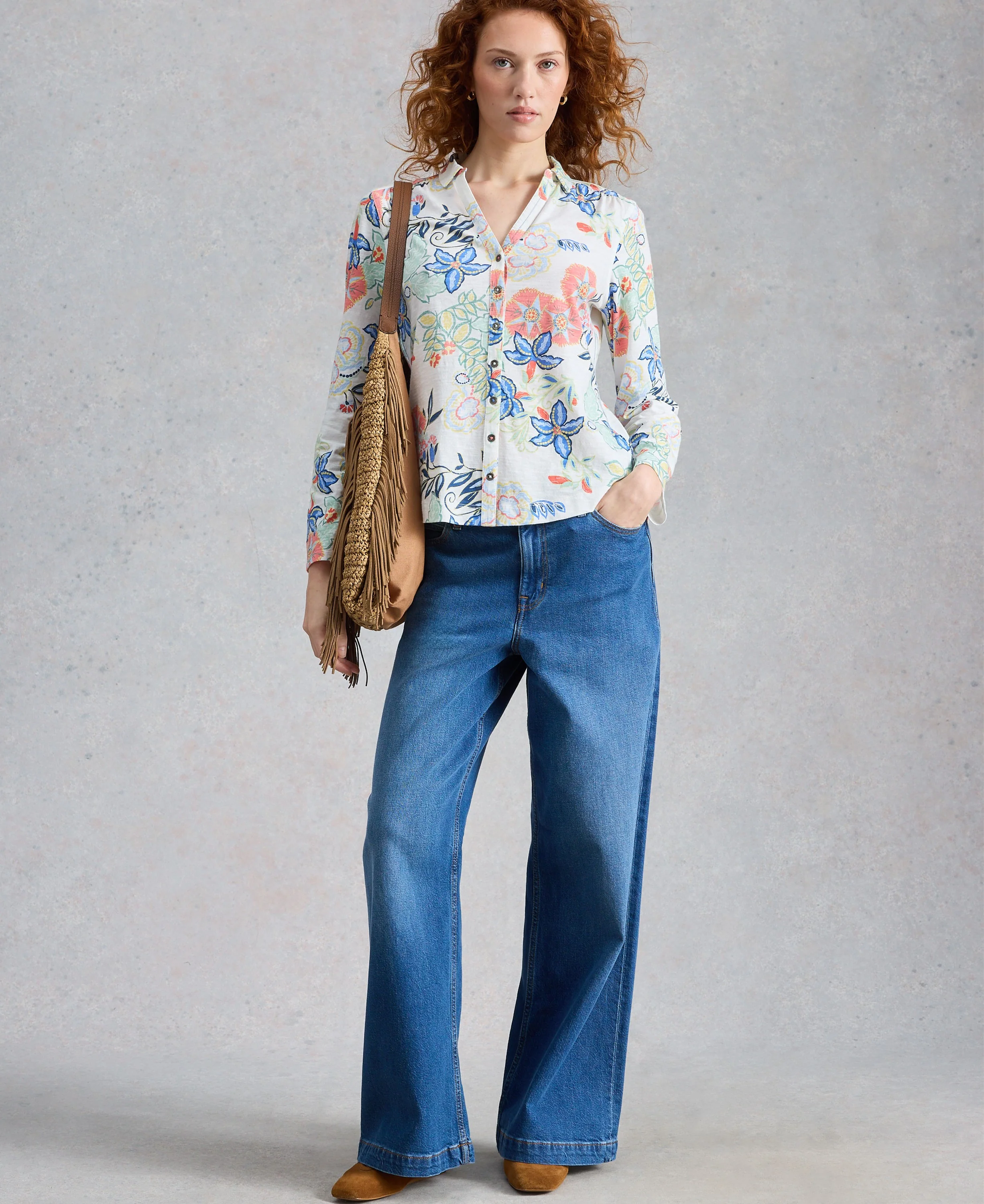 Annie Jersey Shirt - Ivory Print - Image 2