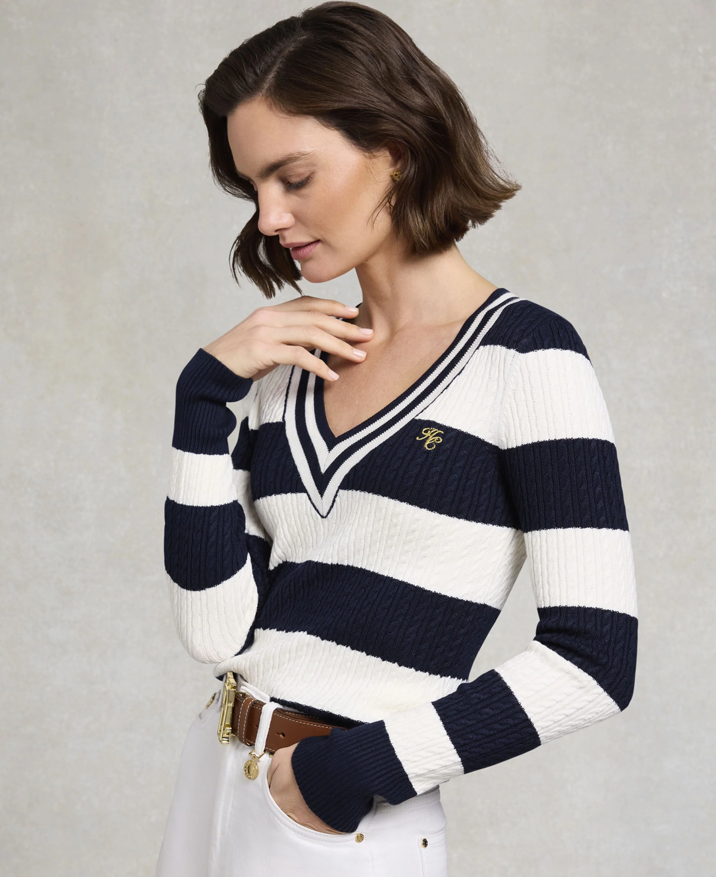 Badminton Knit - Ink Navy Stripe - Image 3