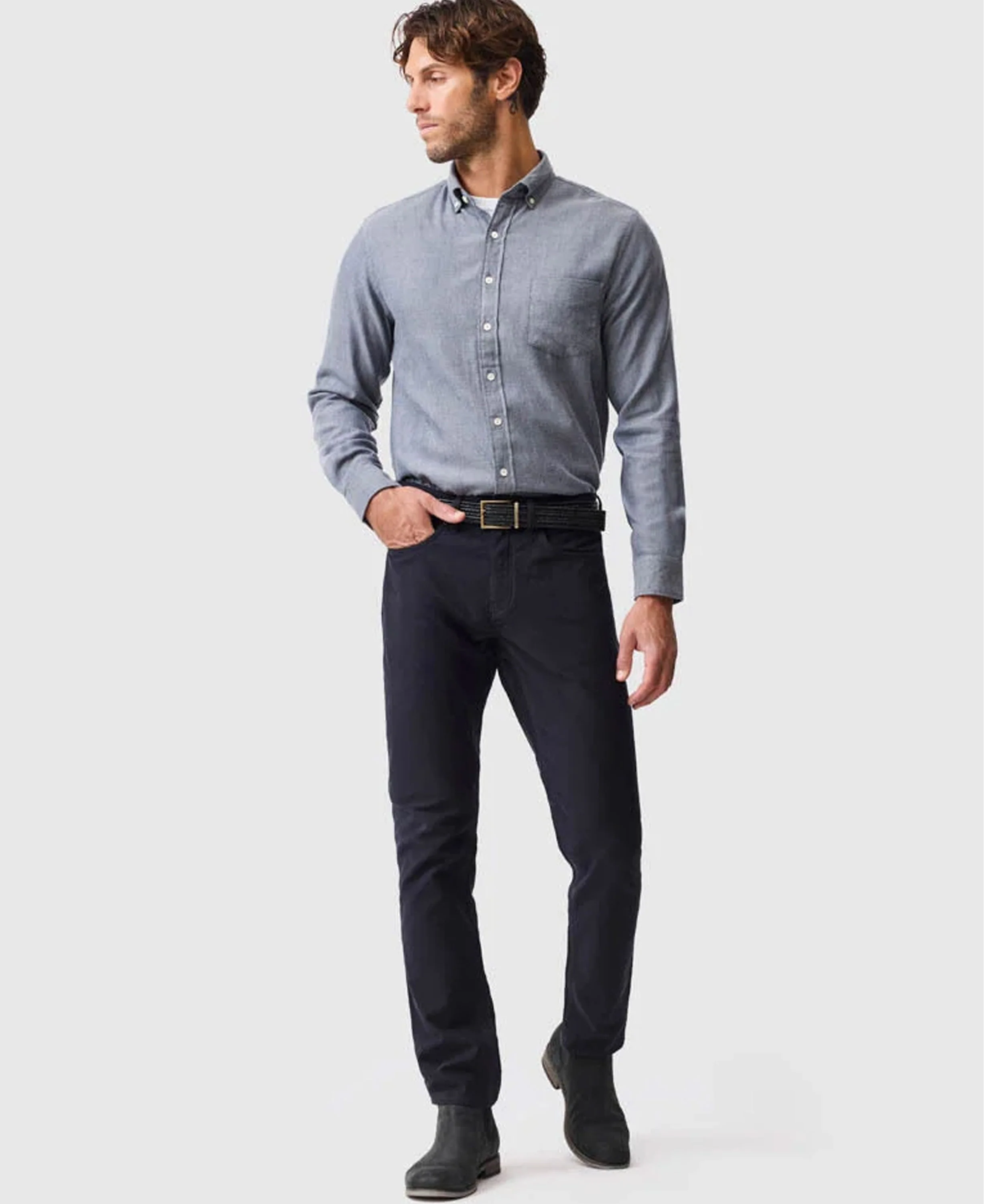 Barrhill Sports Fit Shirt - Denim - Image 3