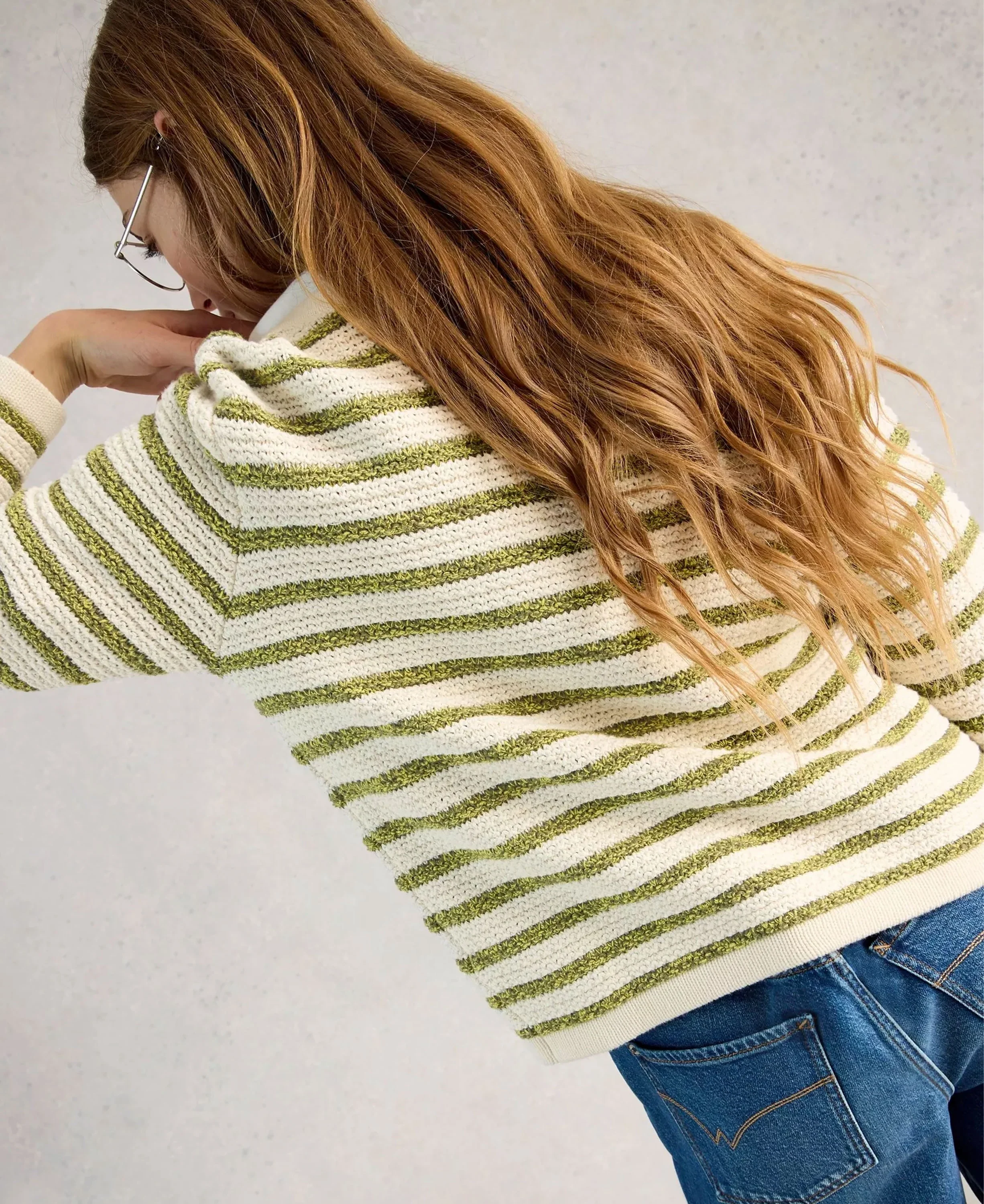 Belle Stripe Cardi - Ivory Multi - Image 3