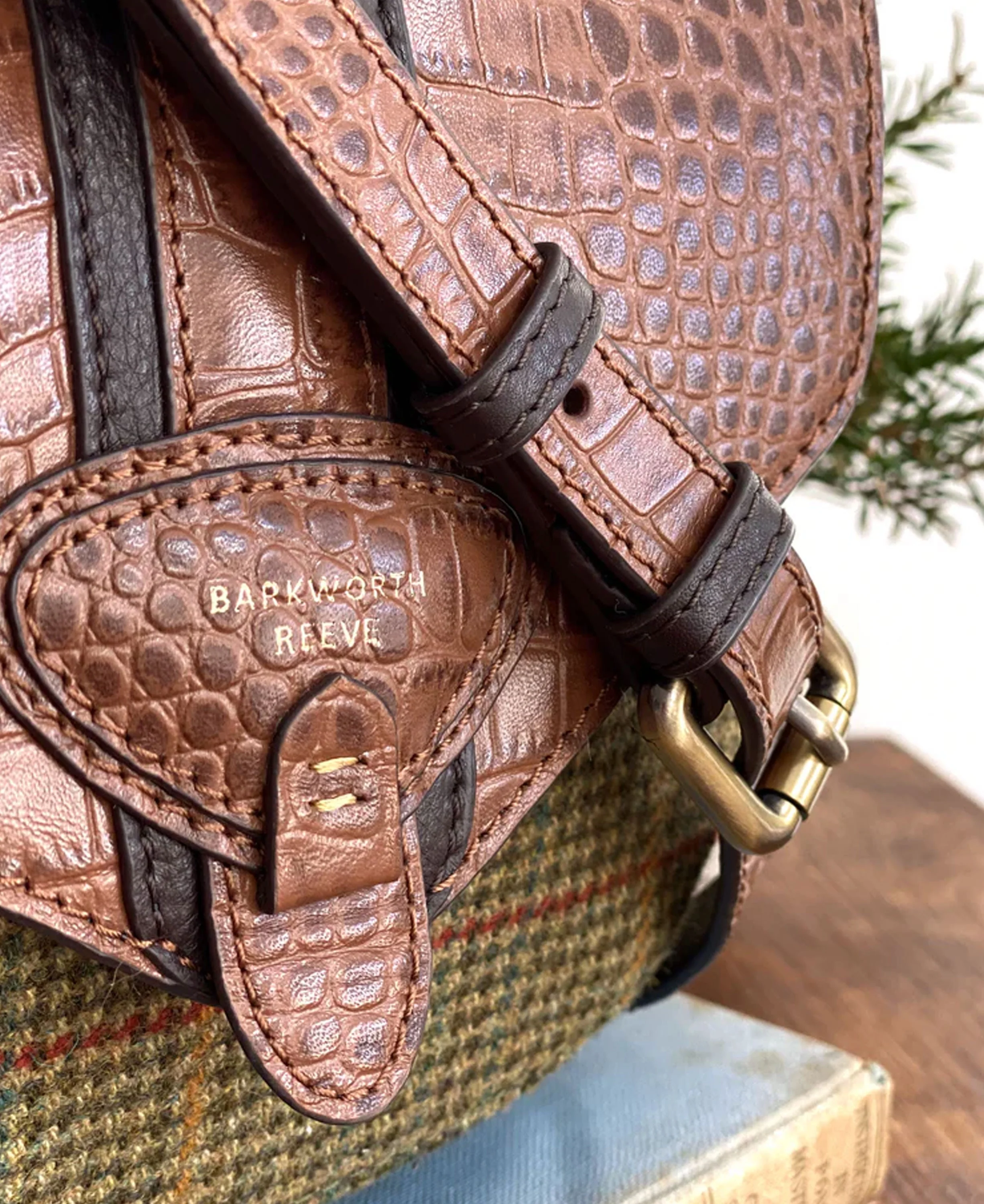 Belton Saddle Bag - Beaters Tweed & Croc - Image 7