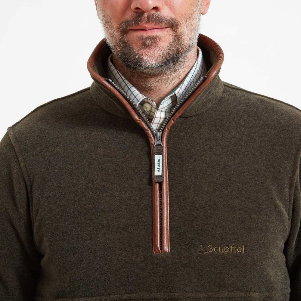 Berkeley 1/4 Zip Fleece - Dark Olive - Image 6
