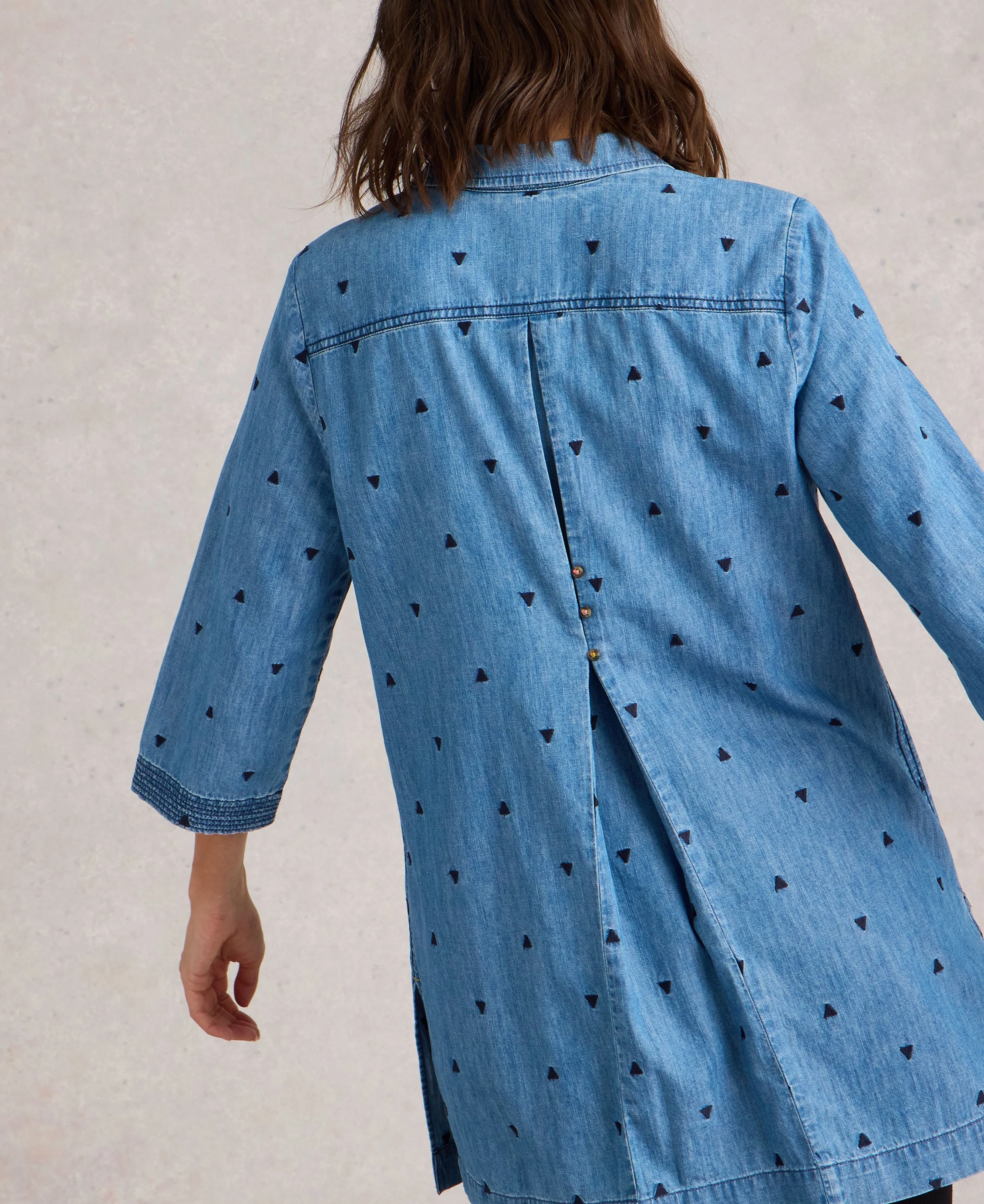Blaire Denim Embroidered Tunic - Mid Denim - Image 4