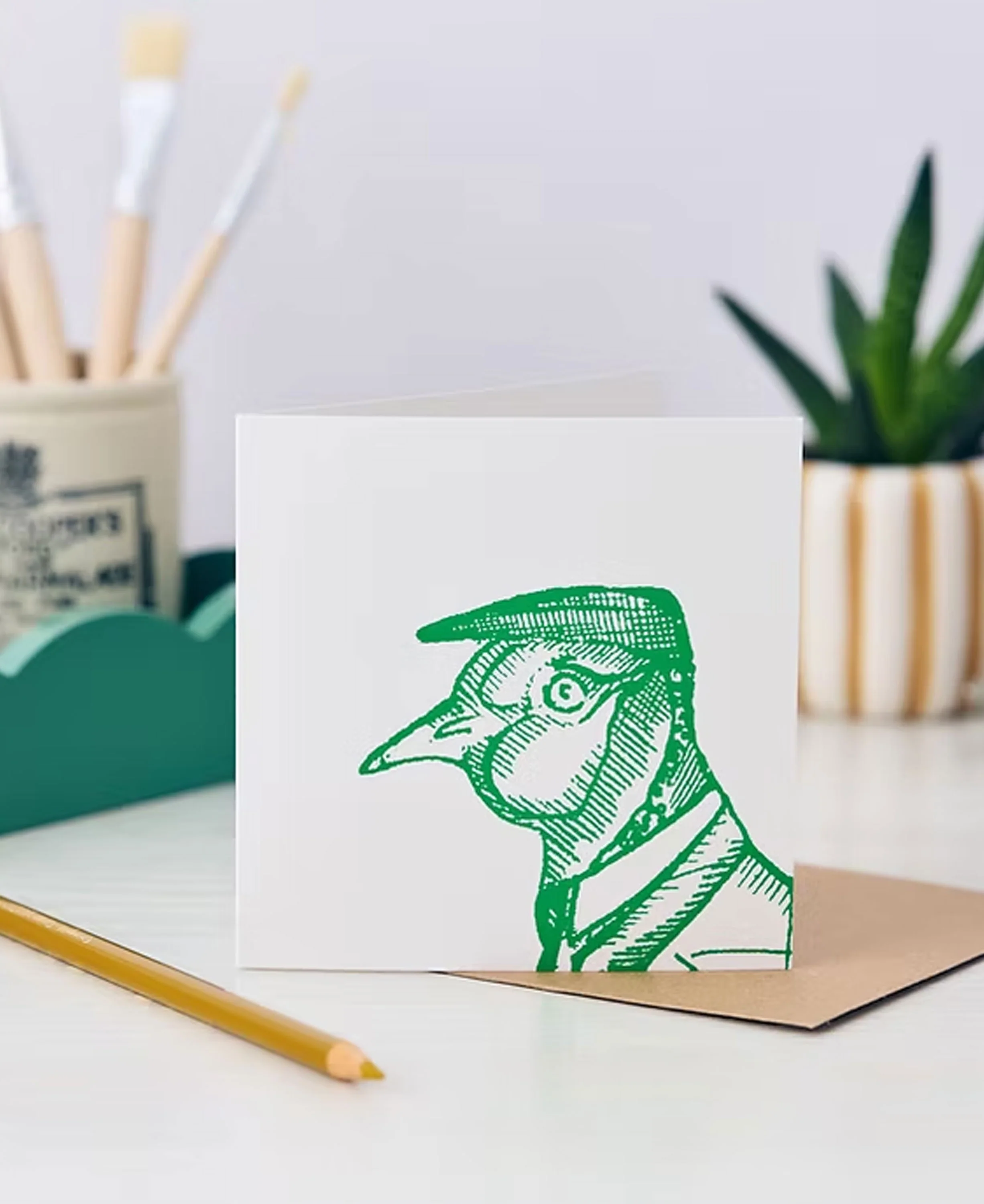 Cecil Pheasant Greetings Card - Emerald Green - Image 2