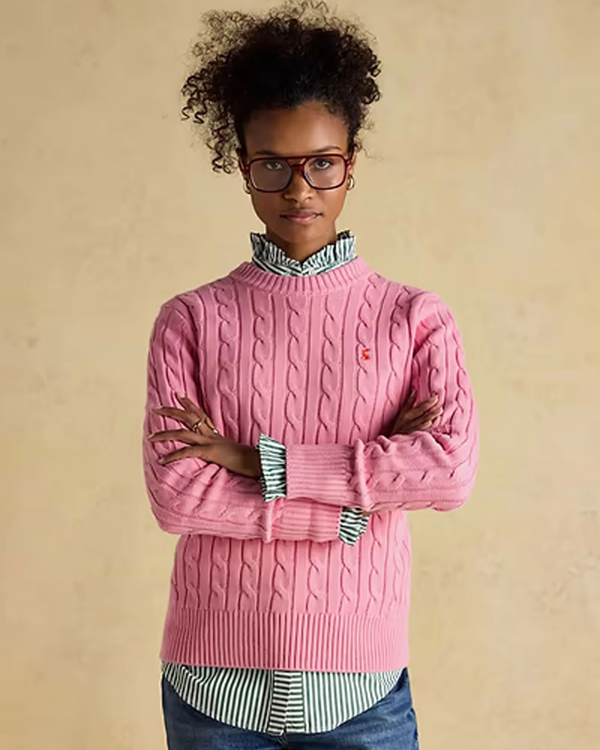 Classic Cable Jumper - Pink - Image 2