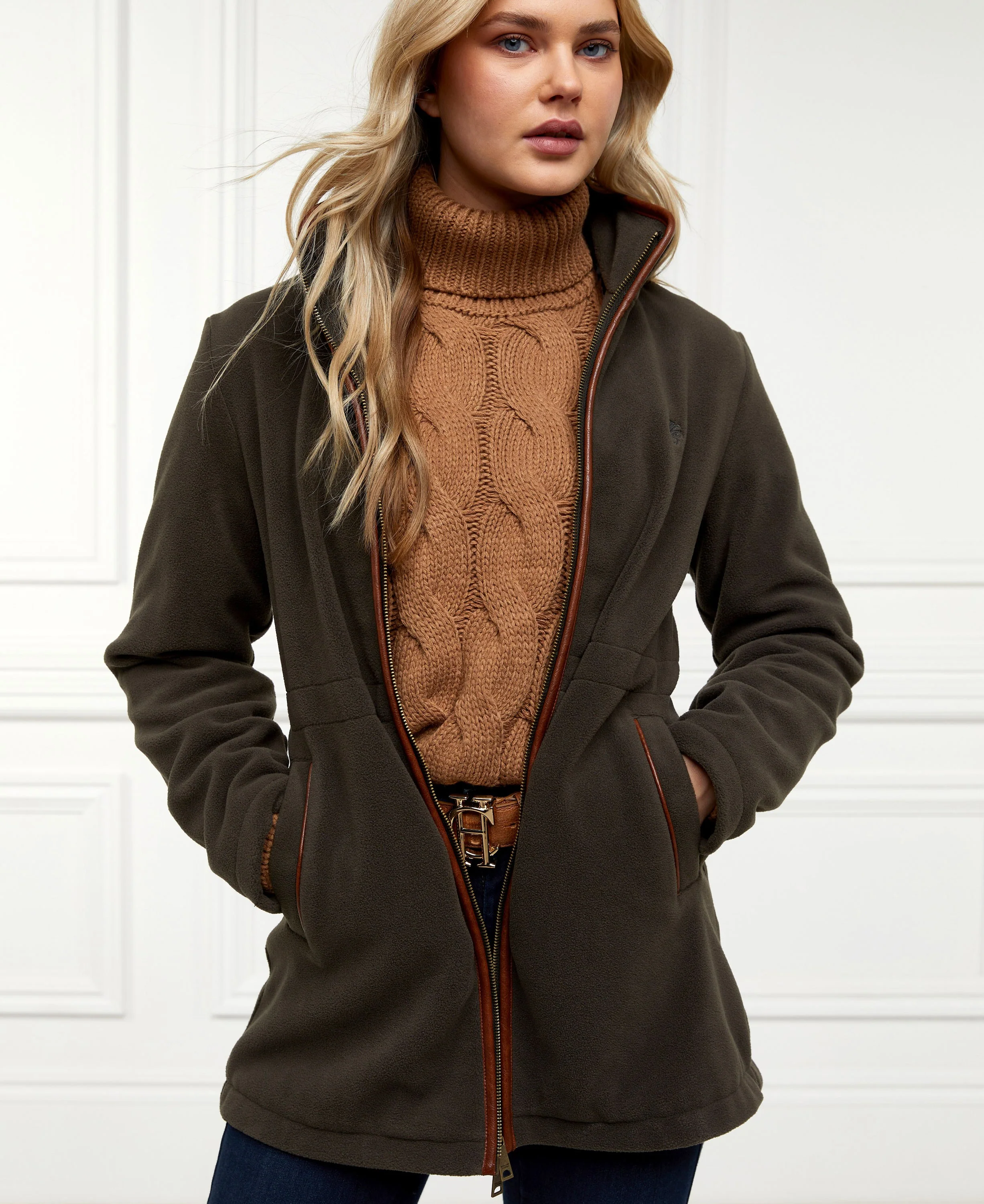 Country Longline Fleece - Khaki - Image 6