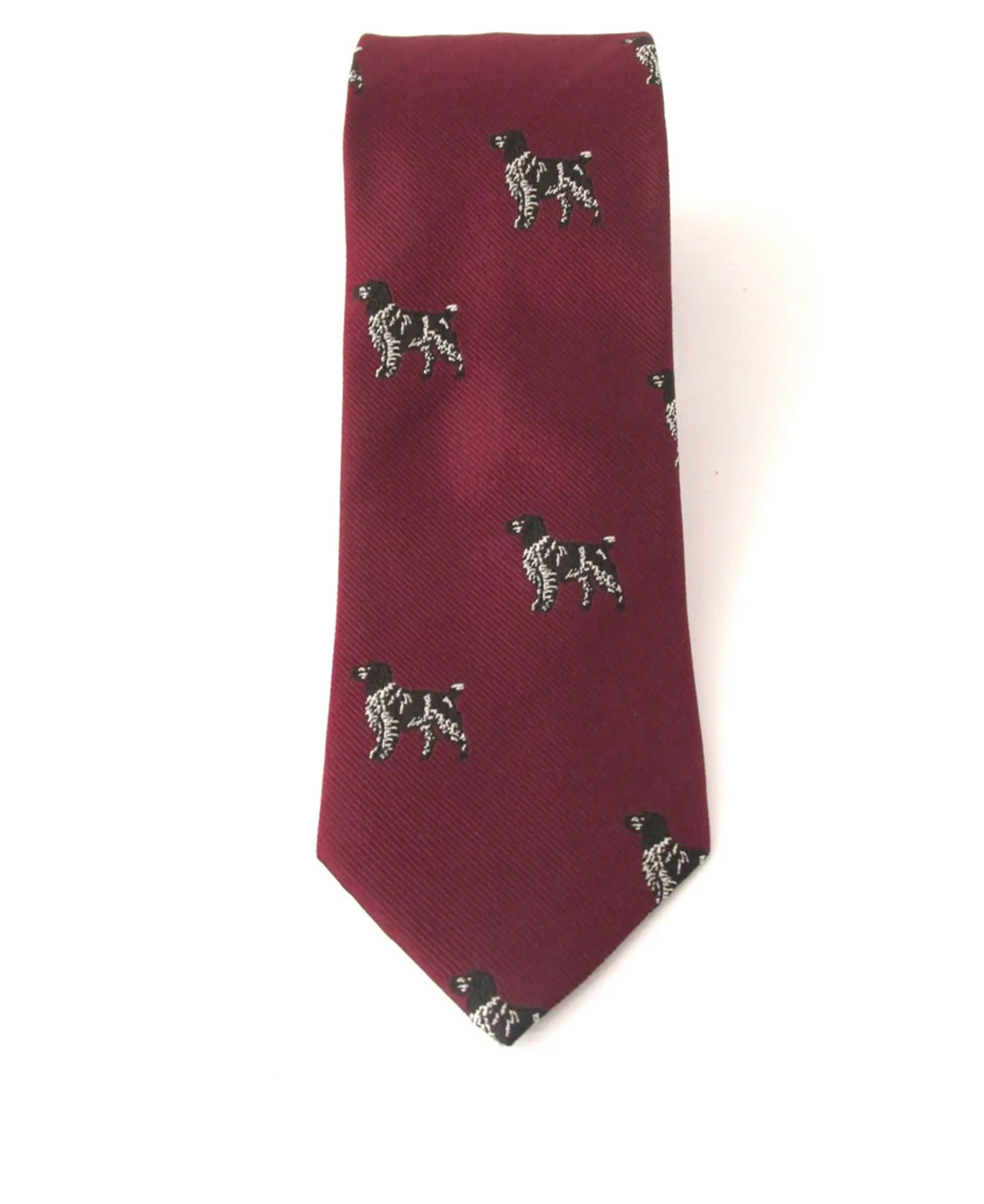 Country Silk Tie - Spaniel Burgundy - Image 2