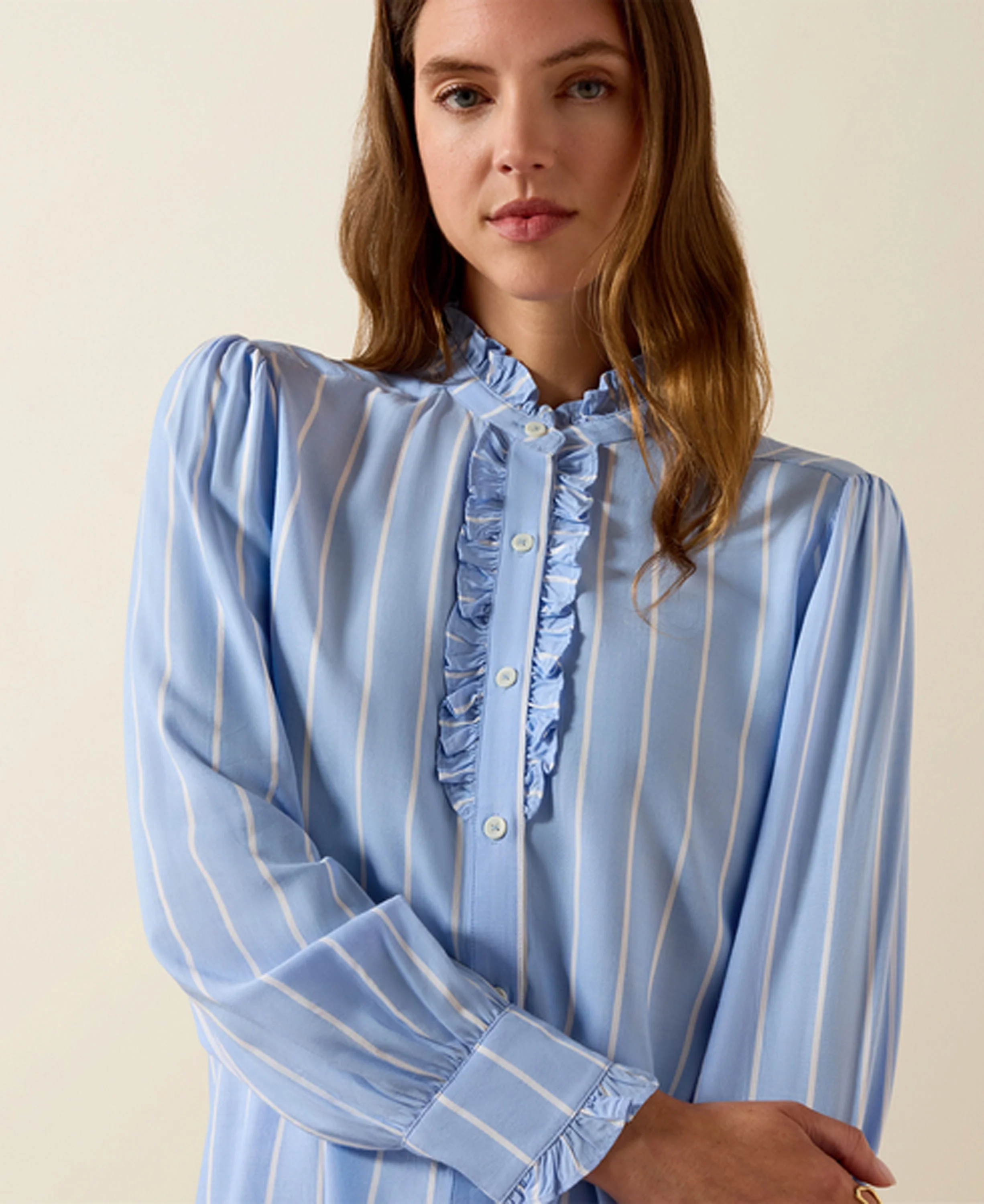 Cricklade Blouse - Pacific Blue Stripe - Image 2