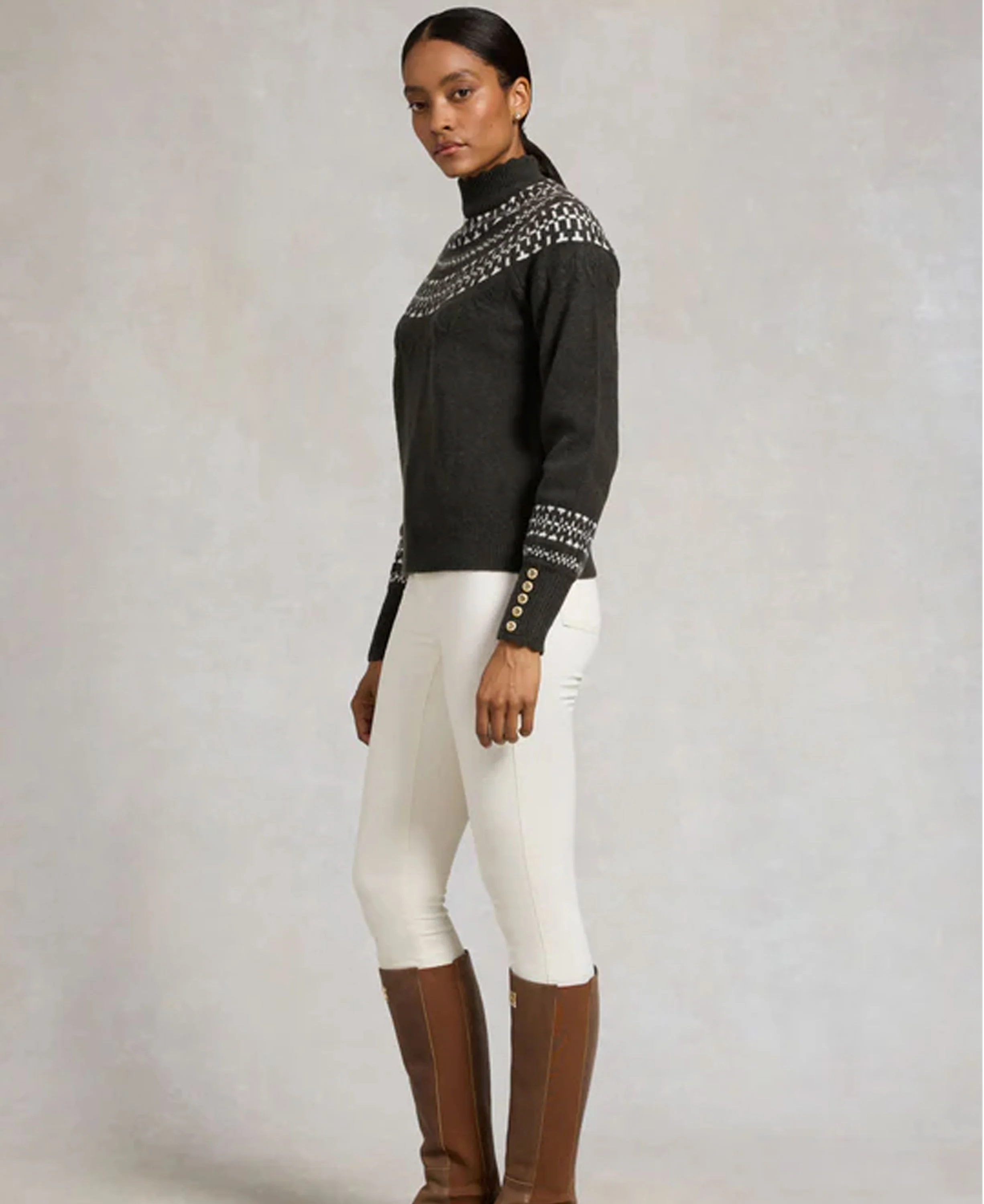 Elodie Roll Neck Knit - Forest Green - Image 4