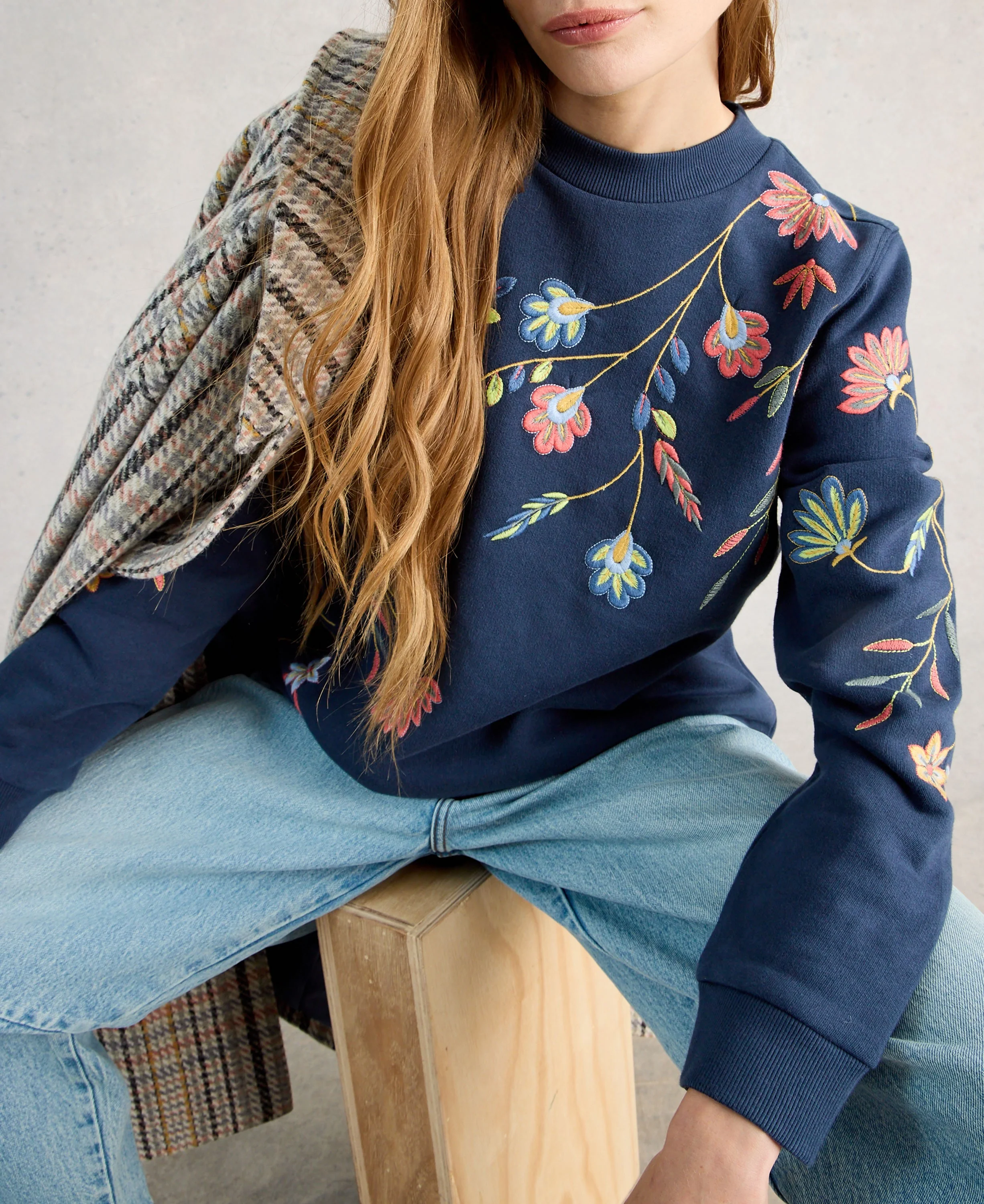 Embroidered Sweat - Navy Multi - Image 2