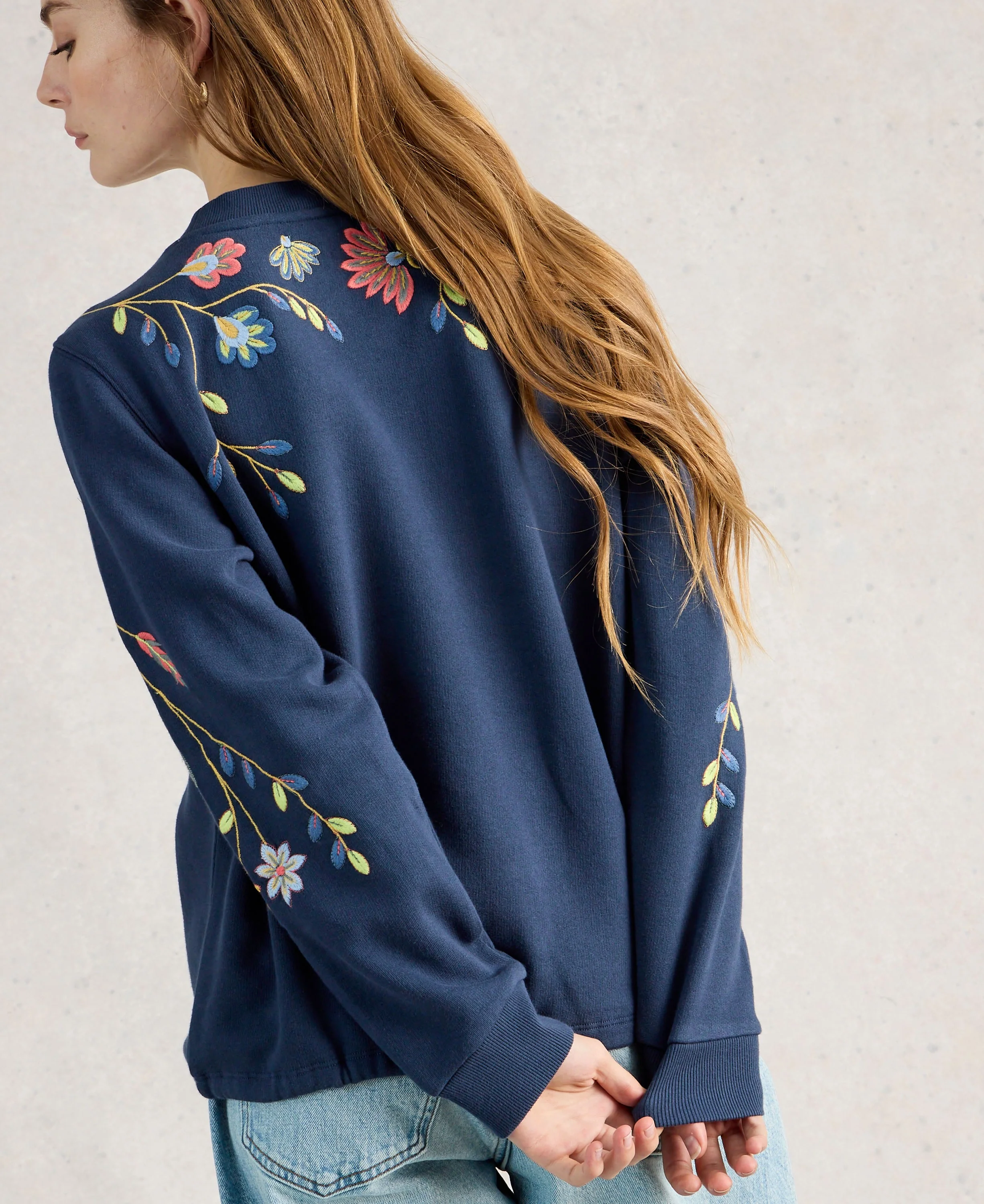 Embroidered Sweat - Navy Multi - Image 3