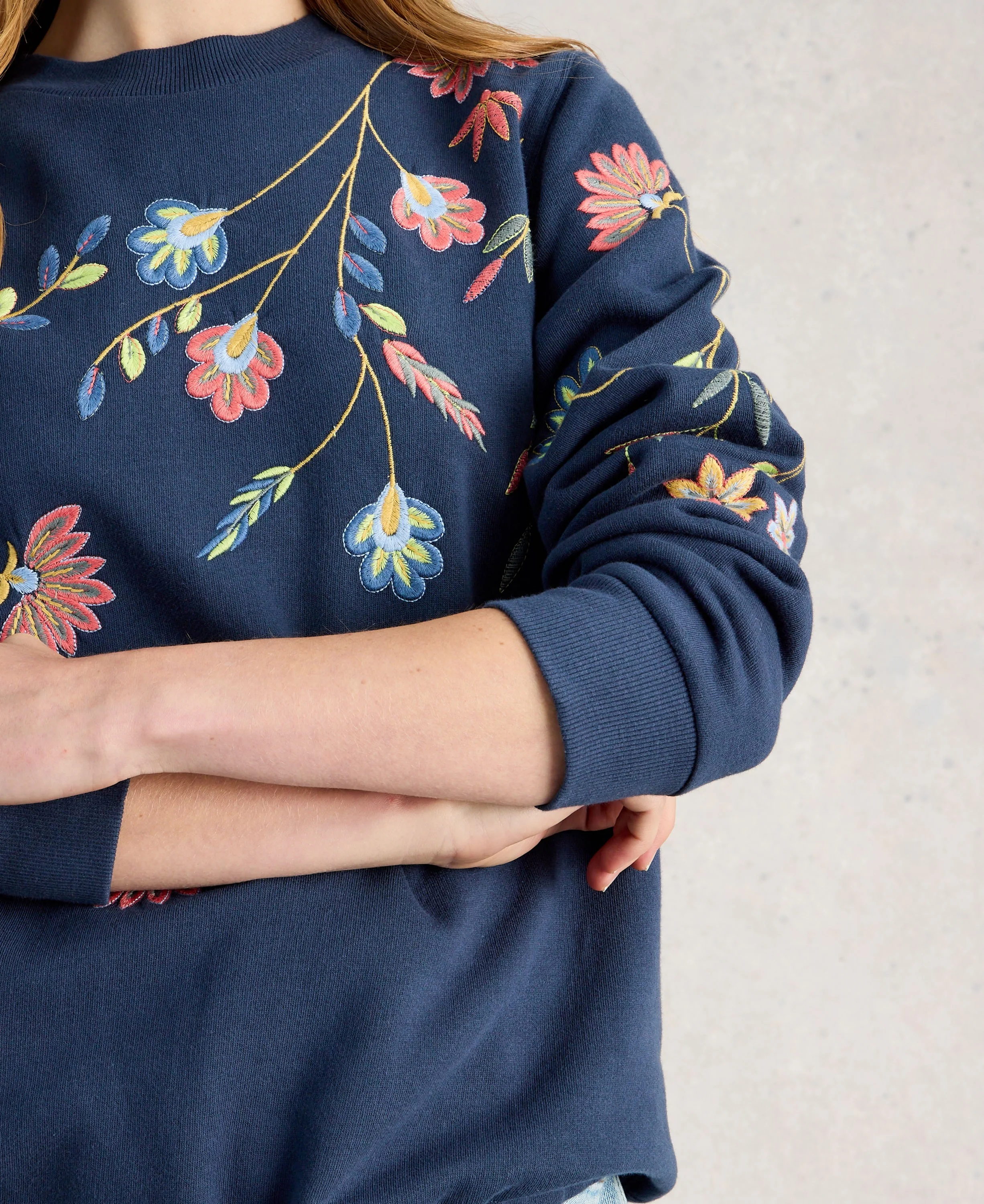 Embroidered Sweat - Navy Multi - Image 4