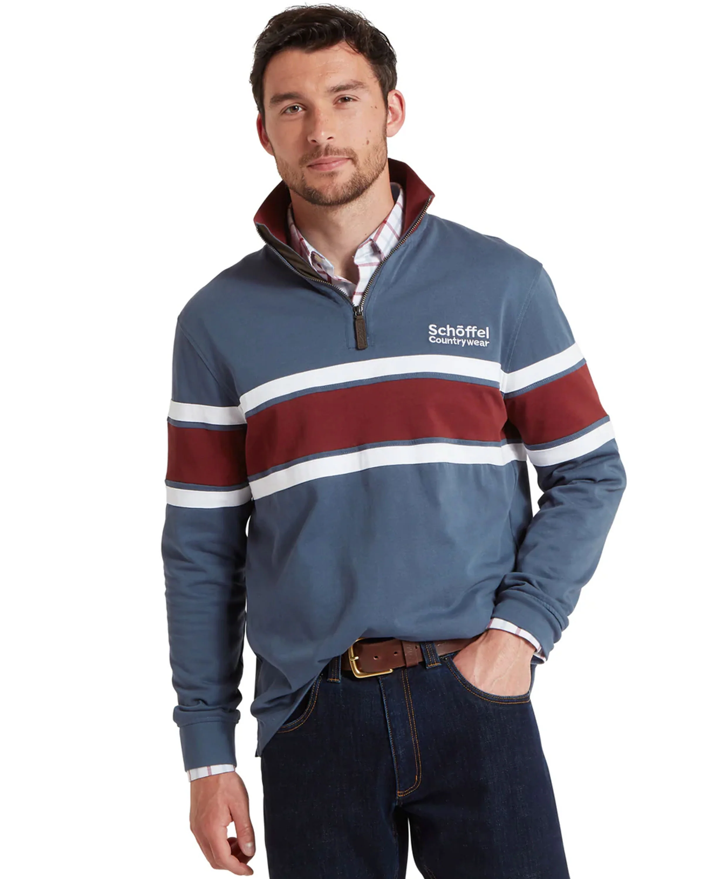 Exmouth Heritage 1/4 Zip - Oxford Navy - Image 2
