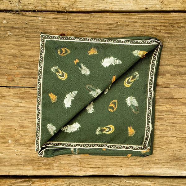 Feather Pocket Square - Green - Image 3