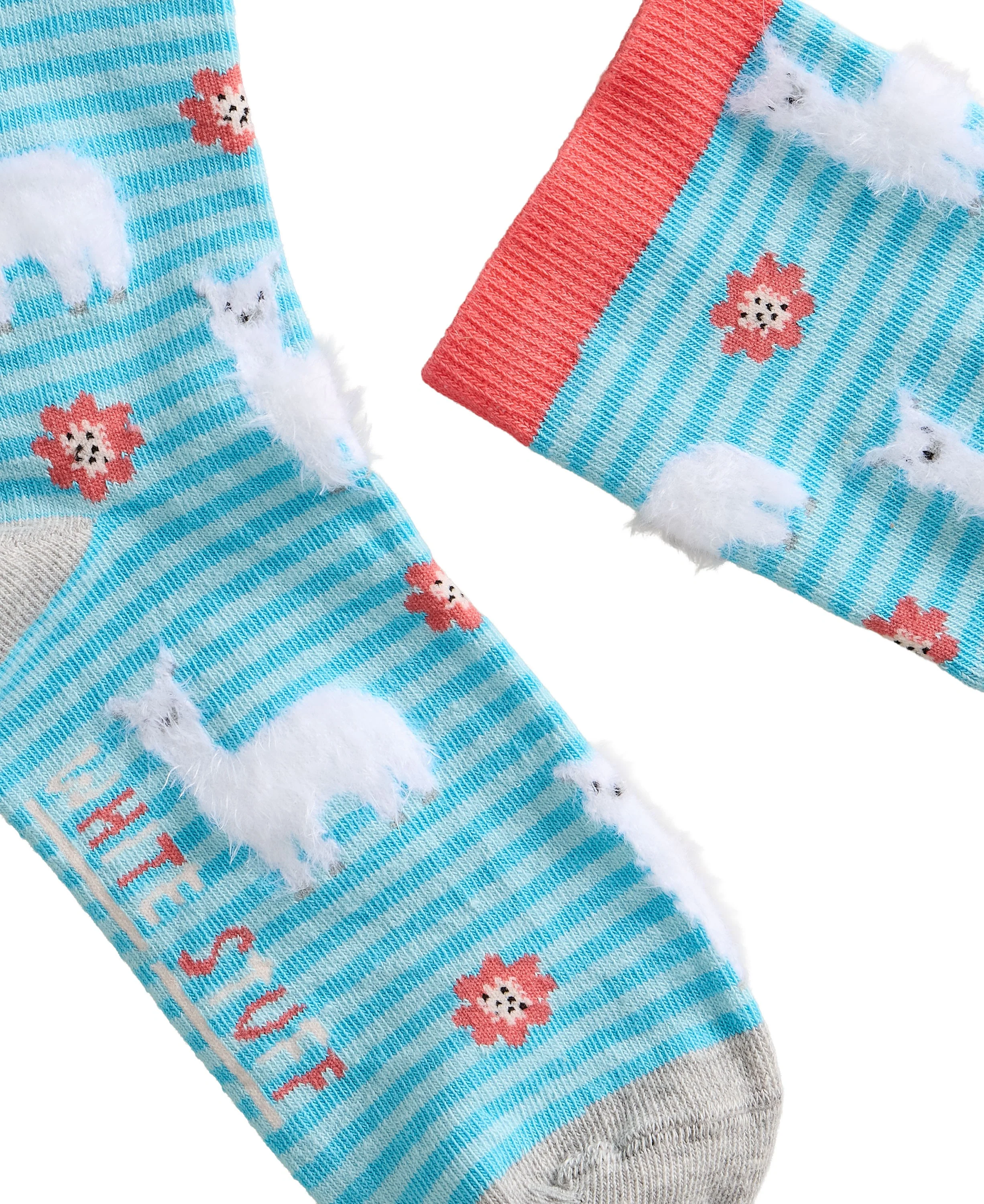 Fluffy Llama Ankle Sock - Blue Multi - Image 2