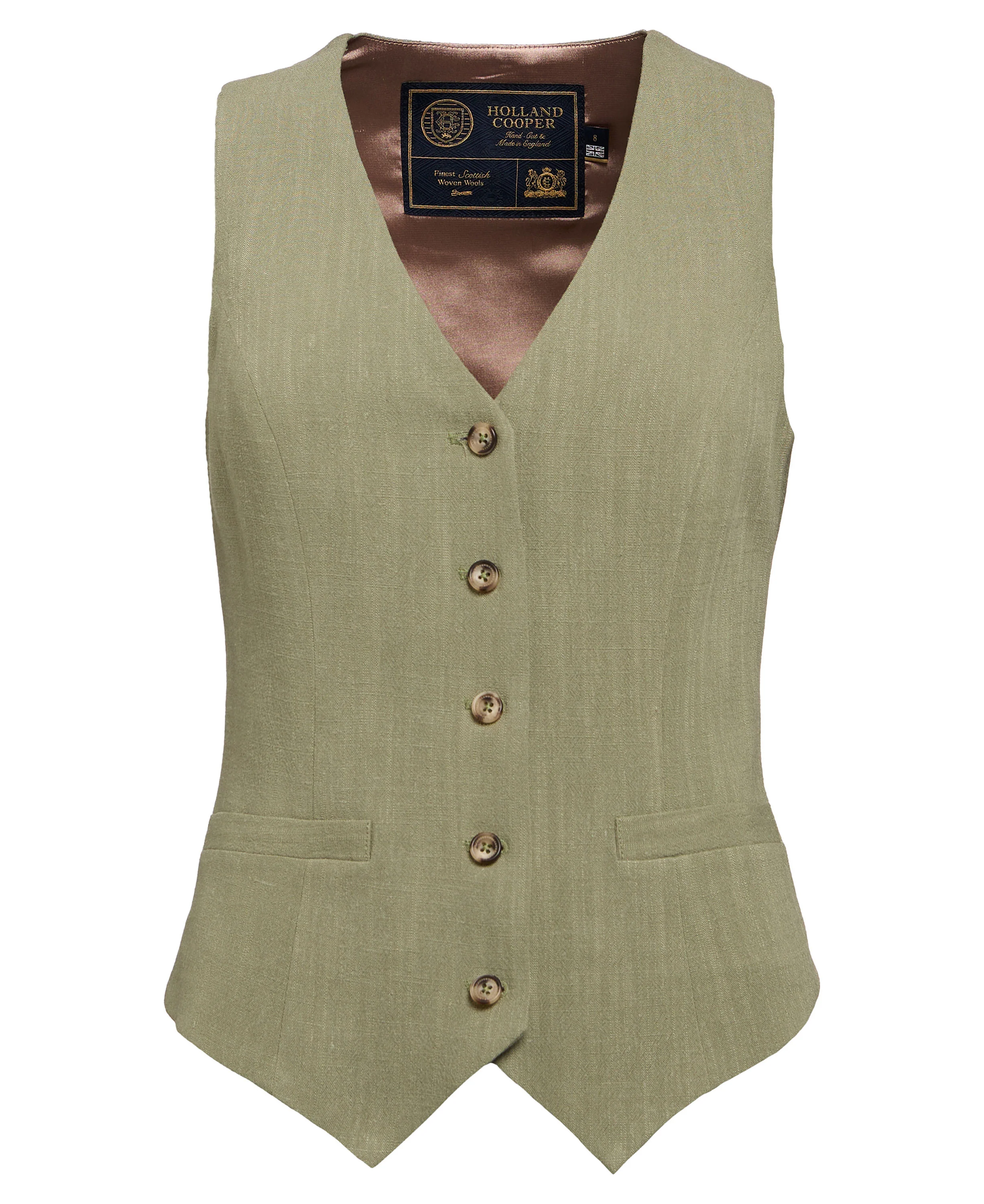 Hampton Waistcoat - Sage Linen