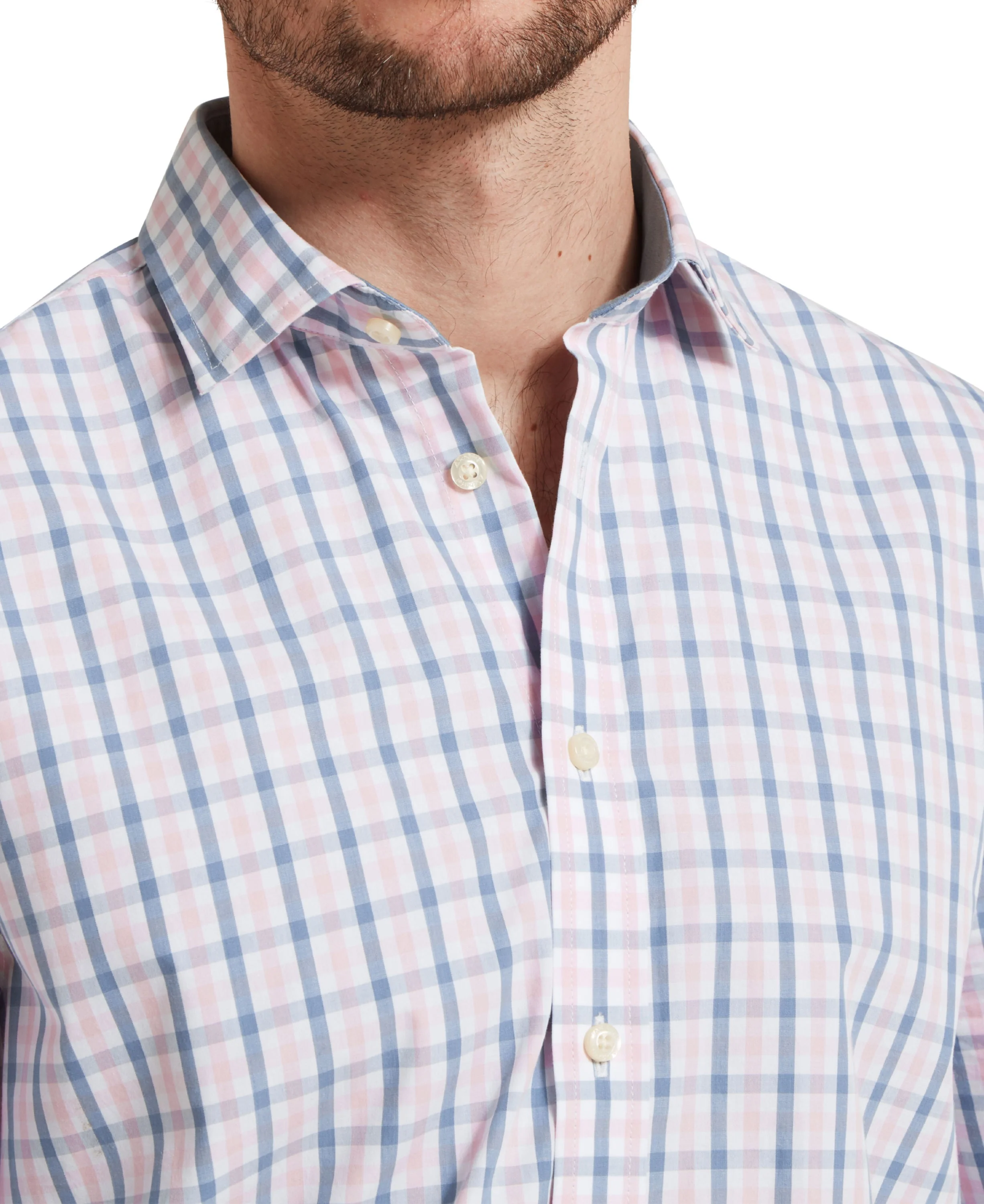 Hebden Tailored Shirt - Dark Denim/Pink - Image 5