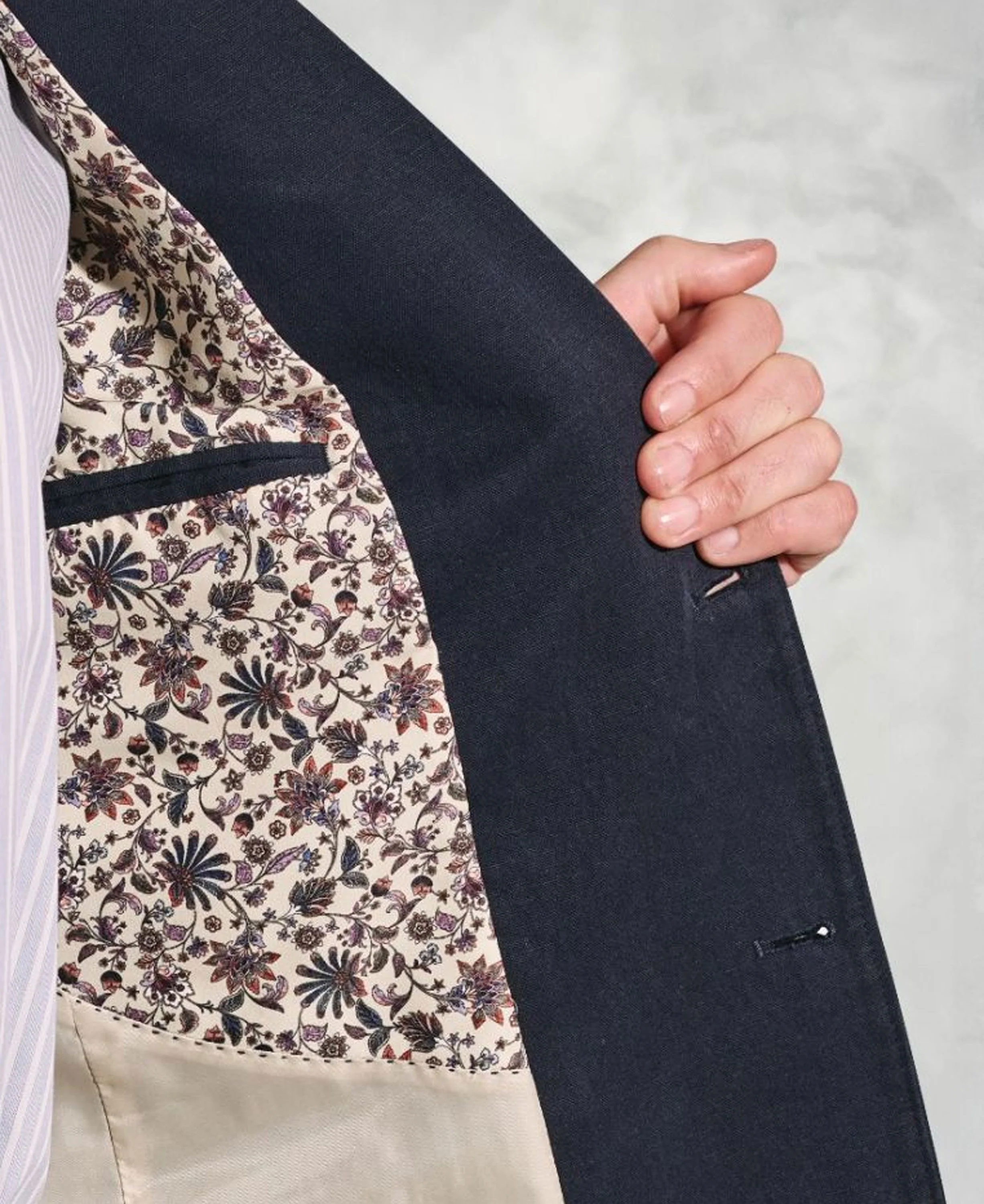 Hemsworth Cotton Linen Jacket - Navy - Image 6