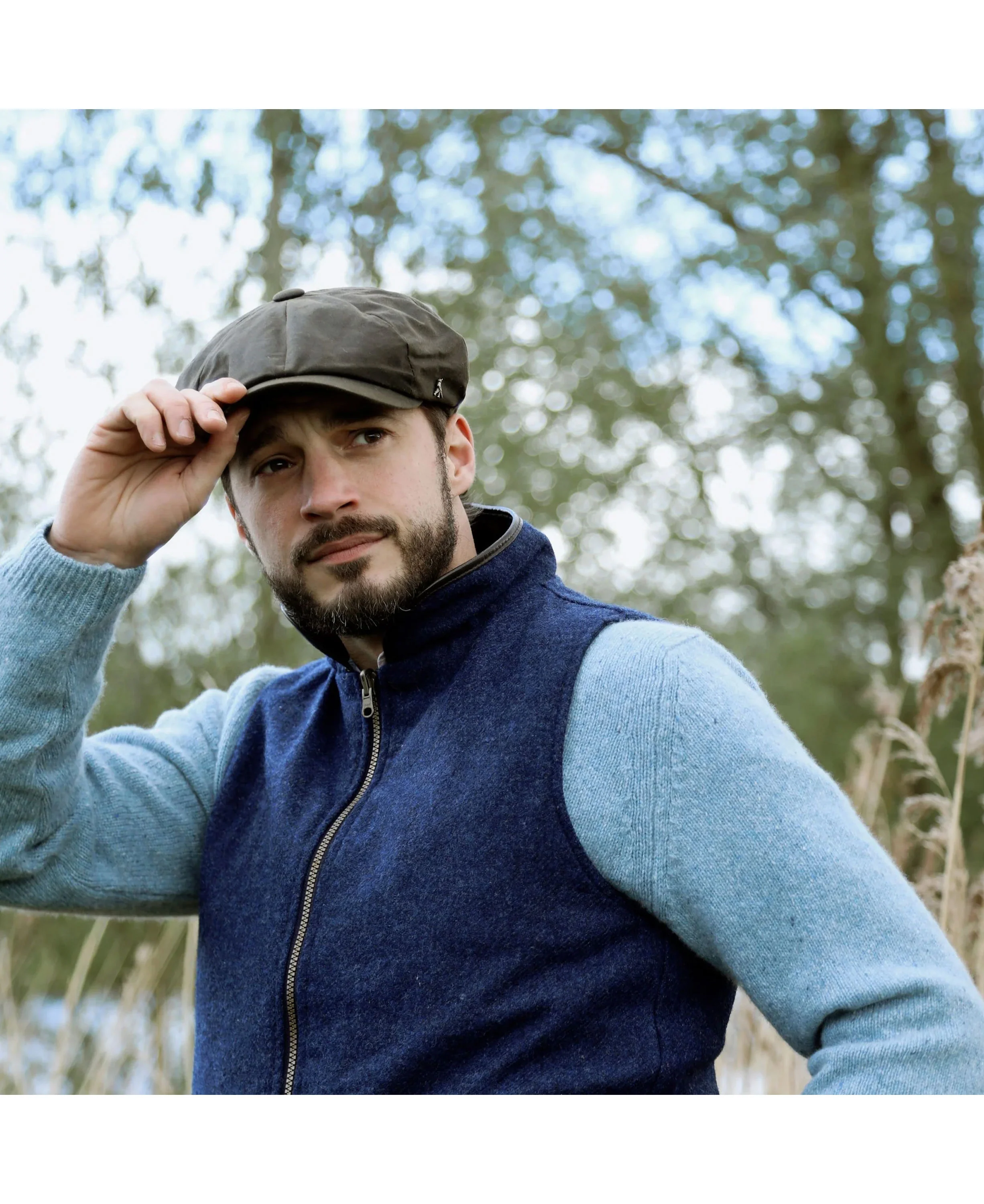Hengrave Wax Baker Boy Cap - Olive - Image 3