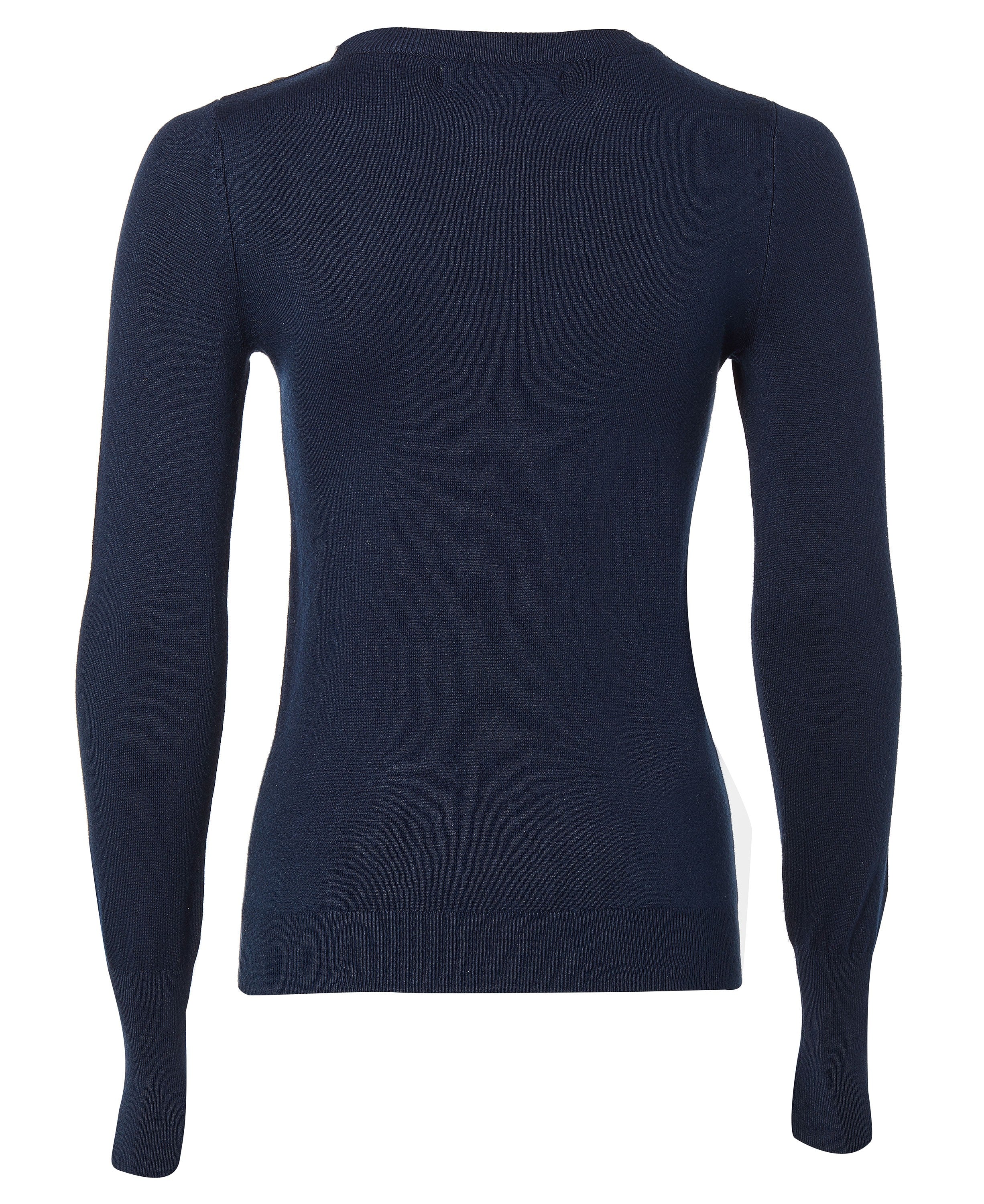 Buttoned Knit Crew Neck - Ink Navy - Image 2