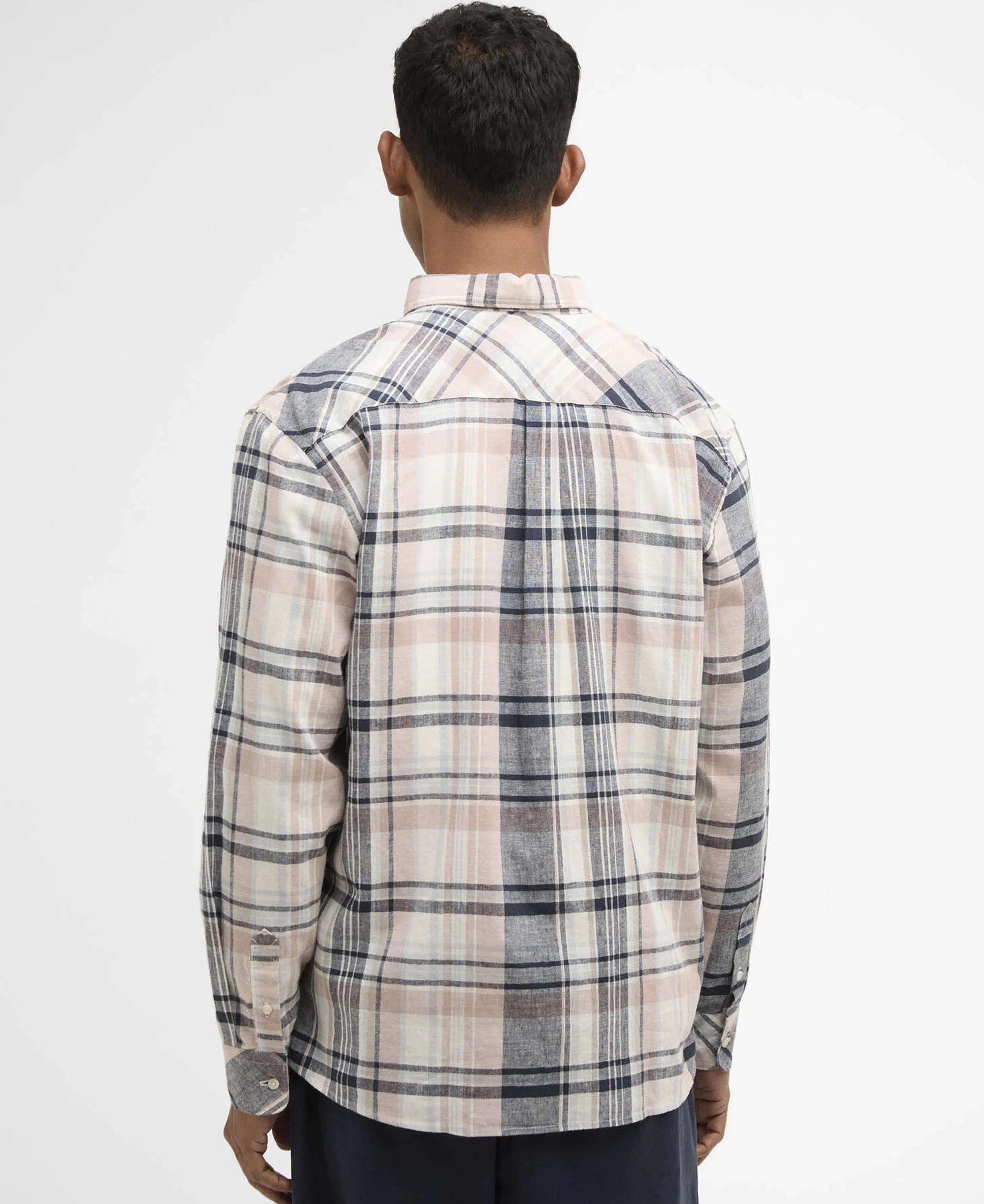 Holwick Checked Long-Sleeved Relaxed Shirt - Navy - Image 4