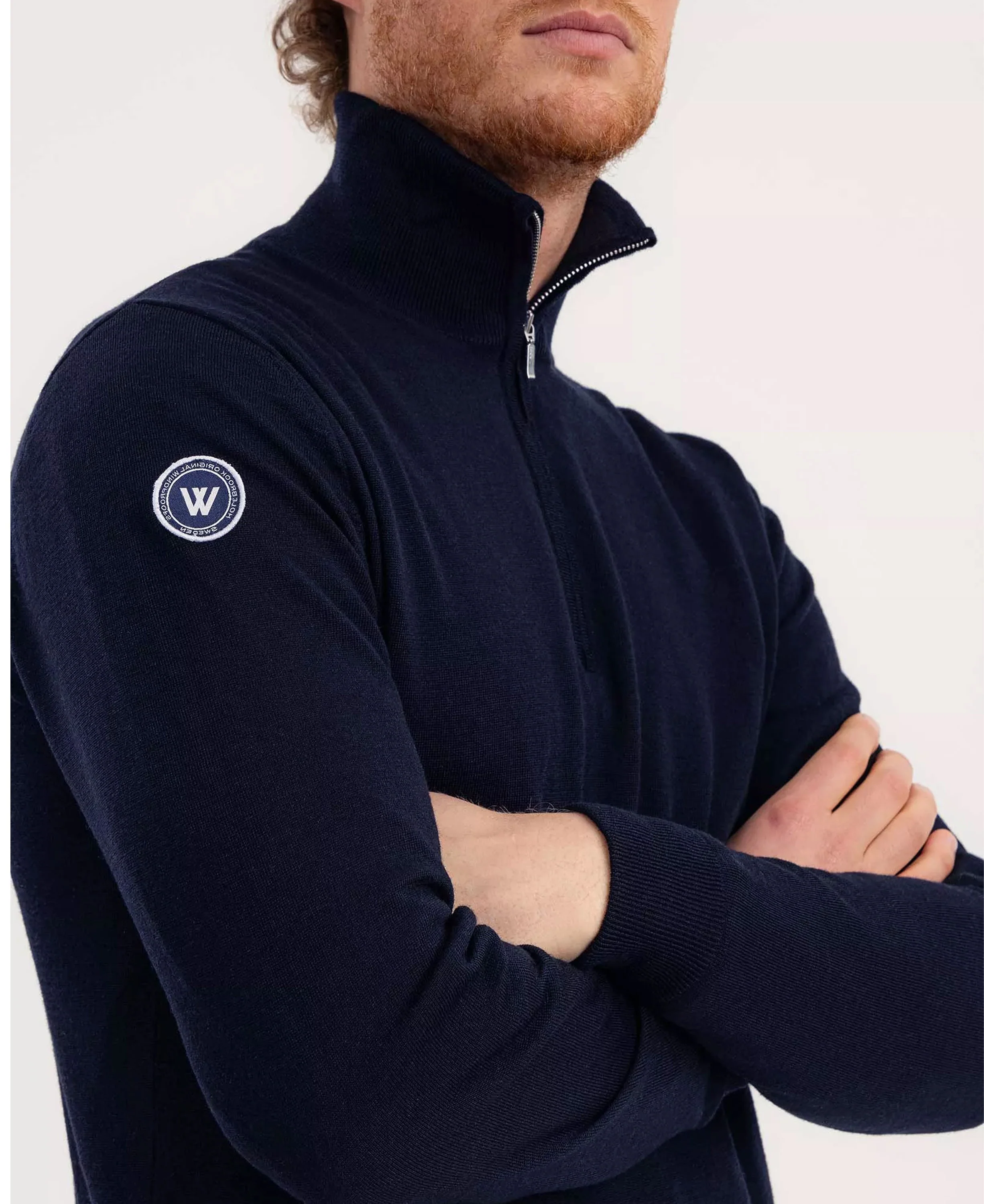 Jesper T-Neck Windproof Sweater - Dark Navy - Image 4