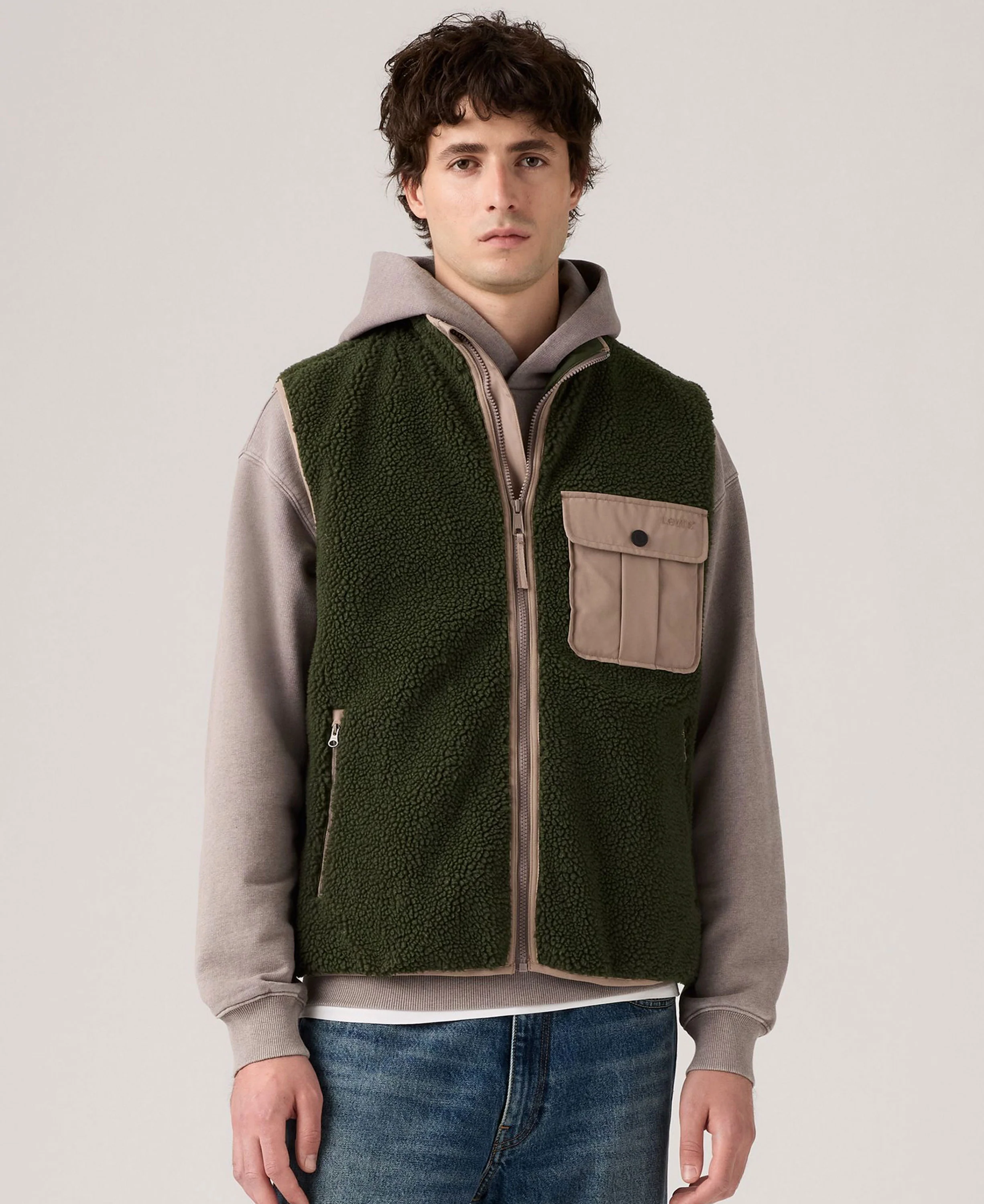 Joonie Sherpa Vest - Green - Image 2