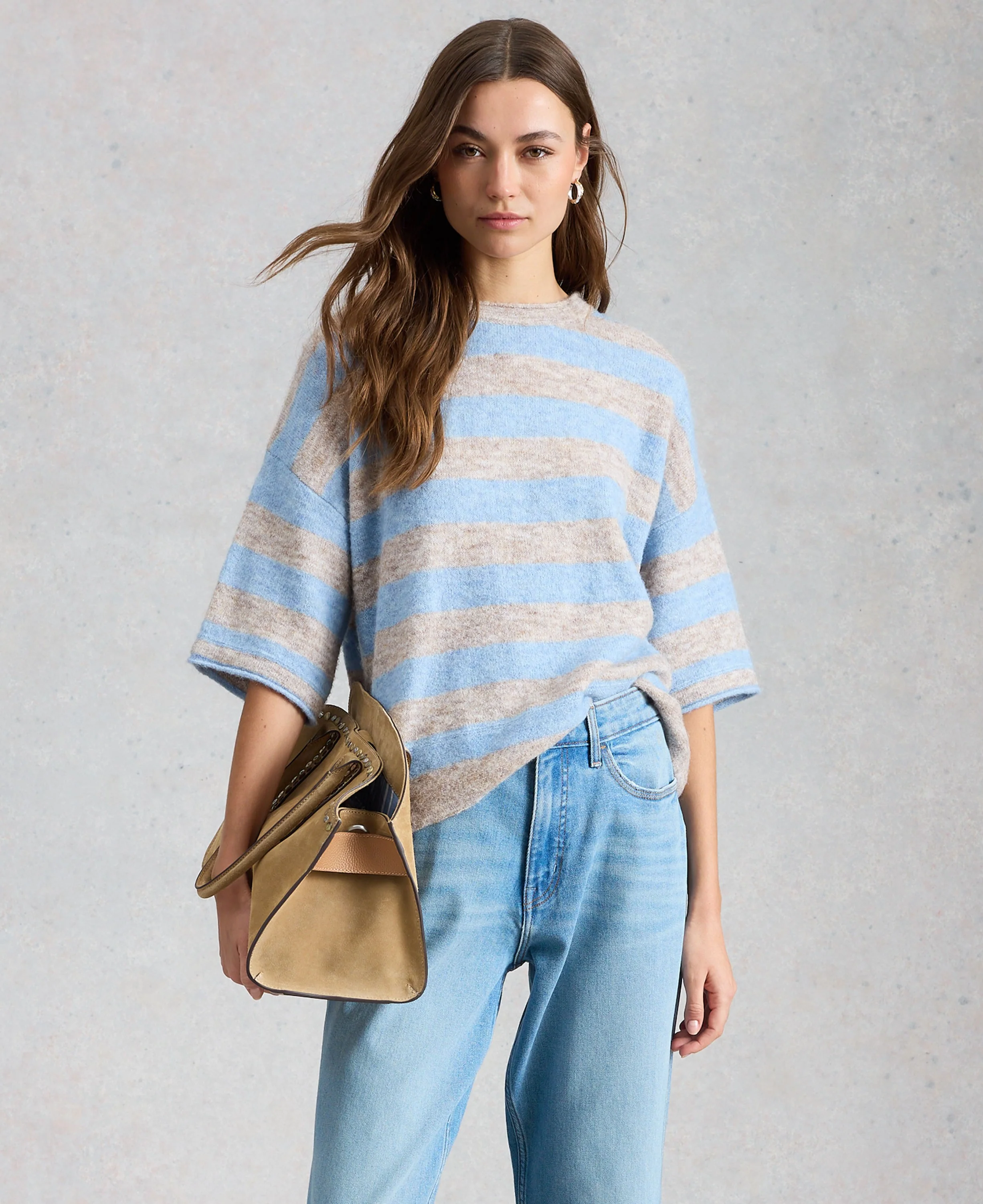 Kate Knitted Stripe Tee - Nat Mlt - Image 4