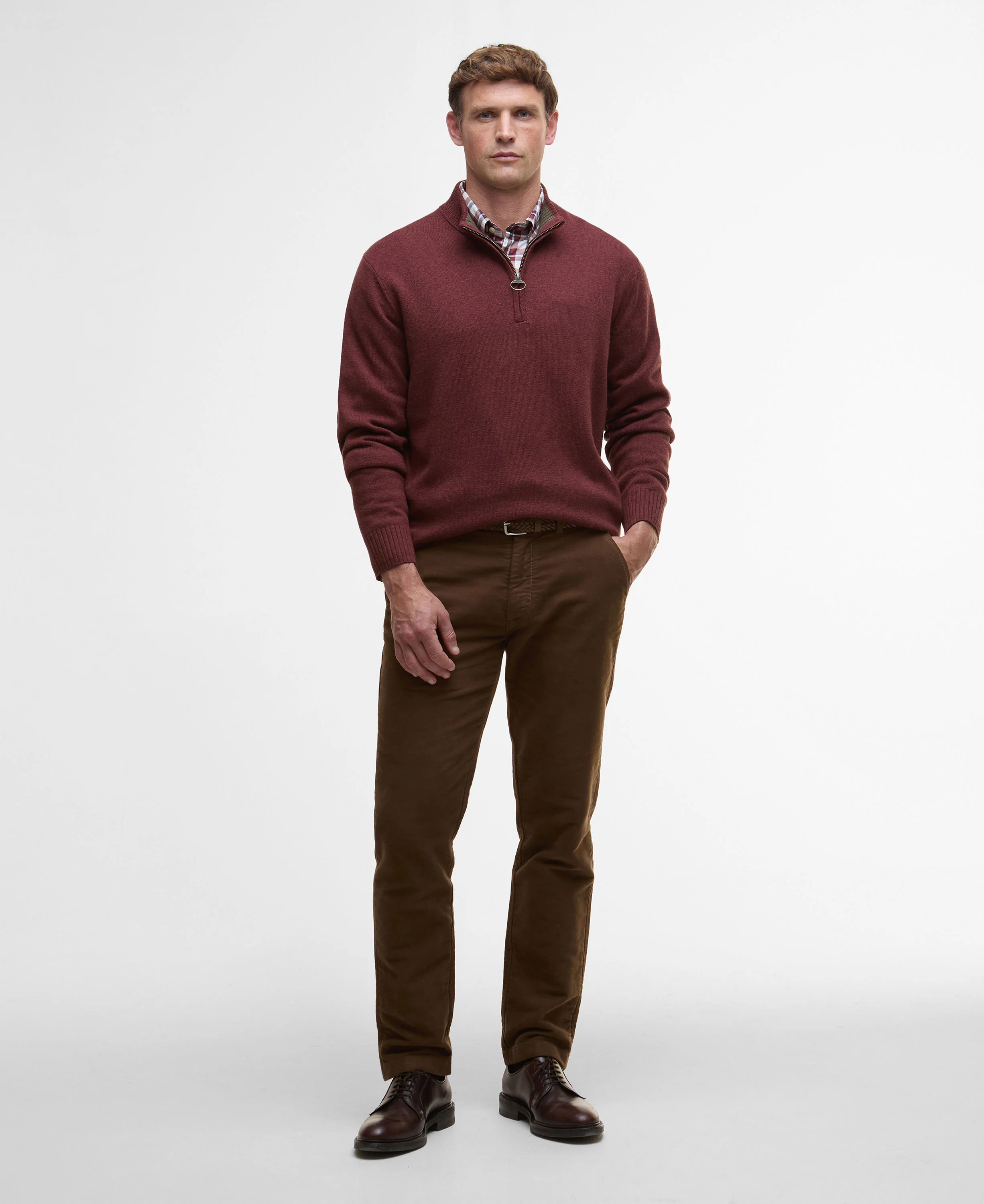 Kelson Half Zip Knitted Jumper - Fired Brick - Image 3