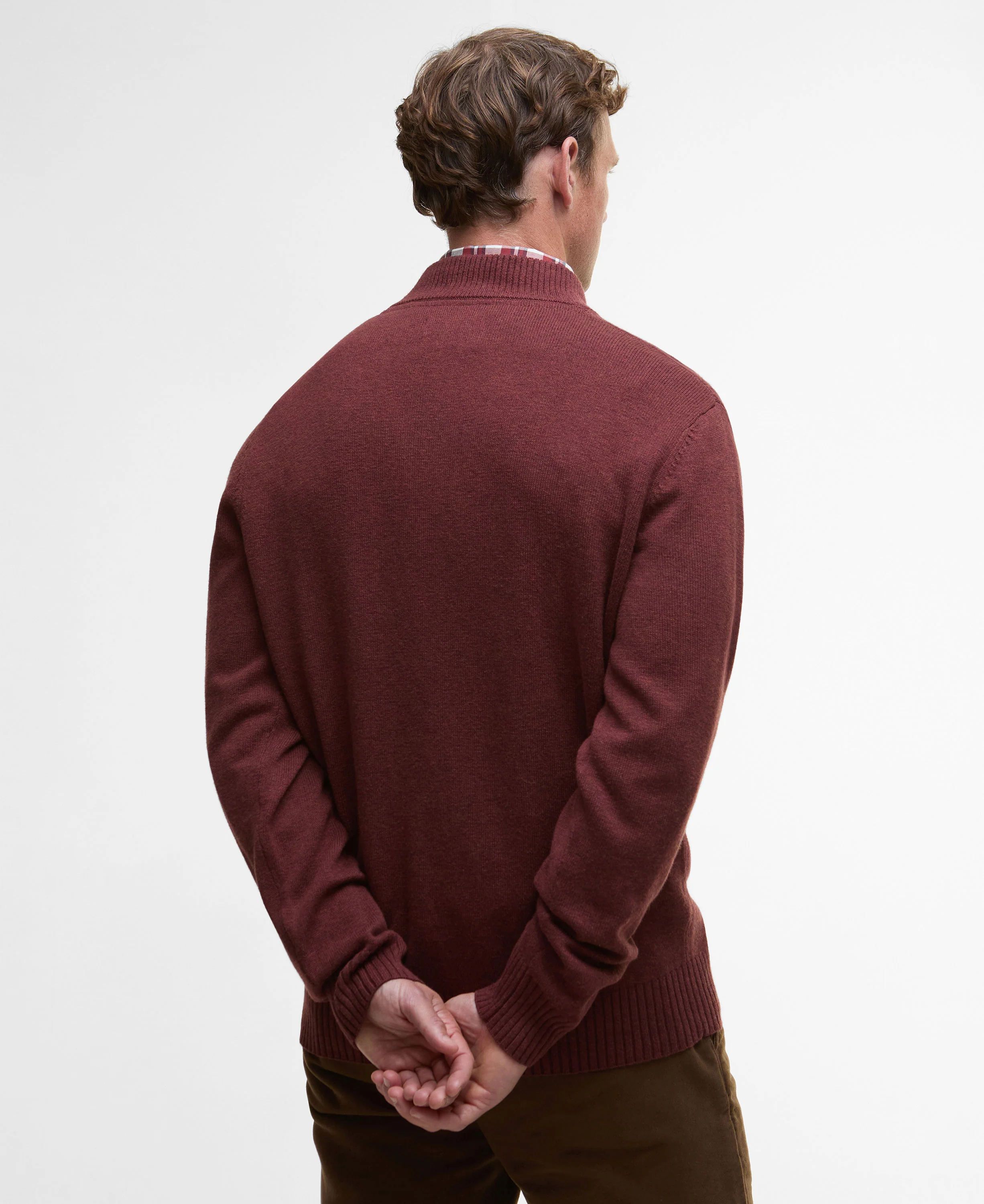 Kelson Half Zip Knitted Jumper - Fired Brick - Image 4