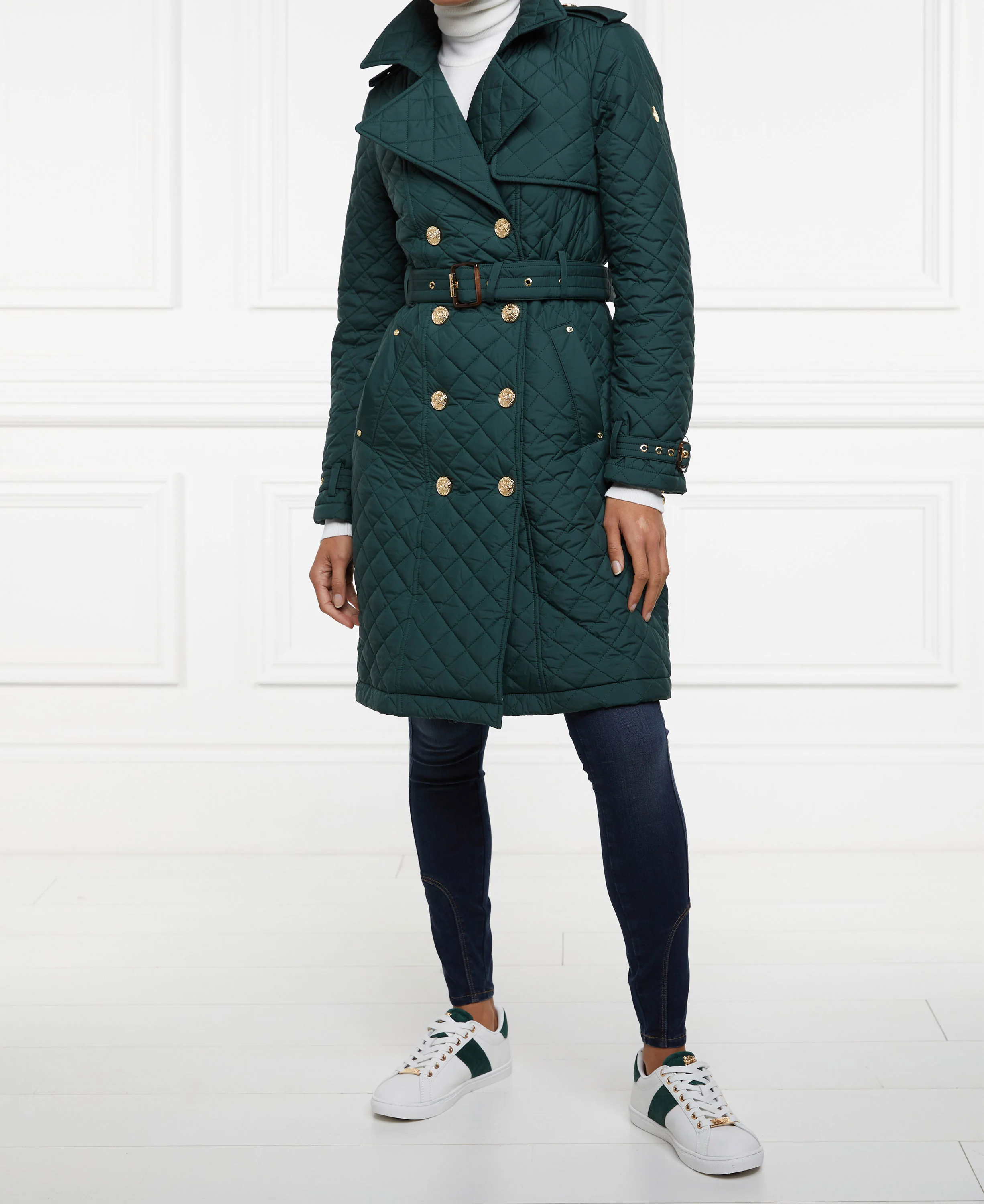 Knightsbridge Court Trainer - White/Racing Green - Image 5