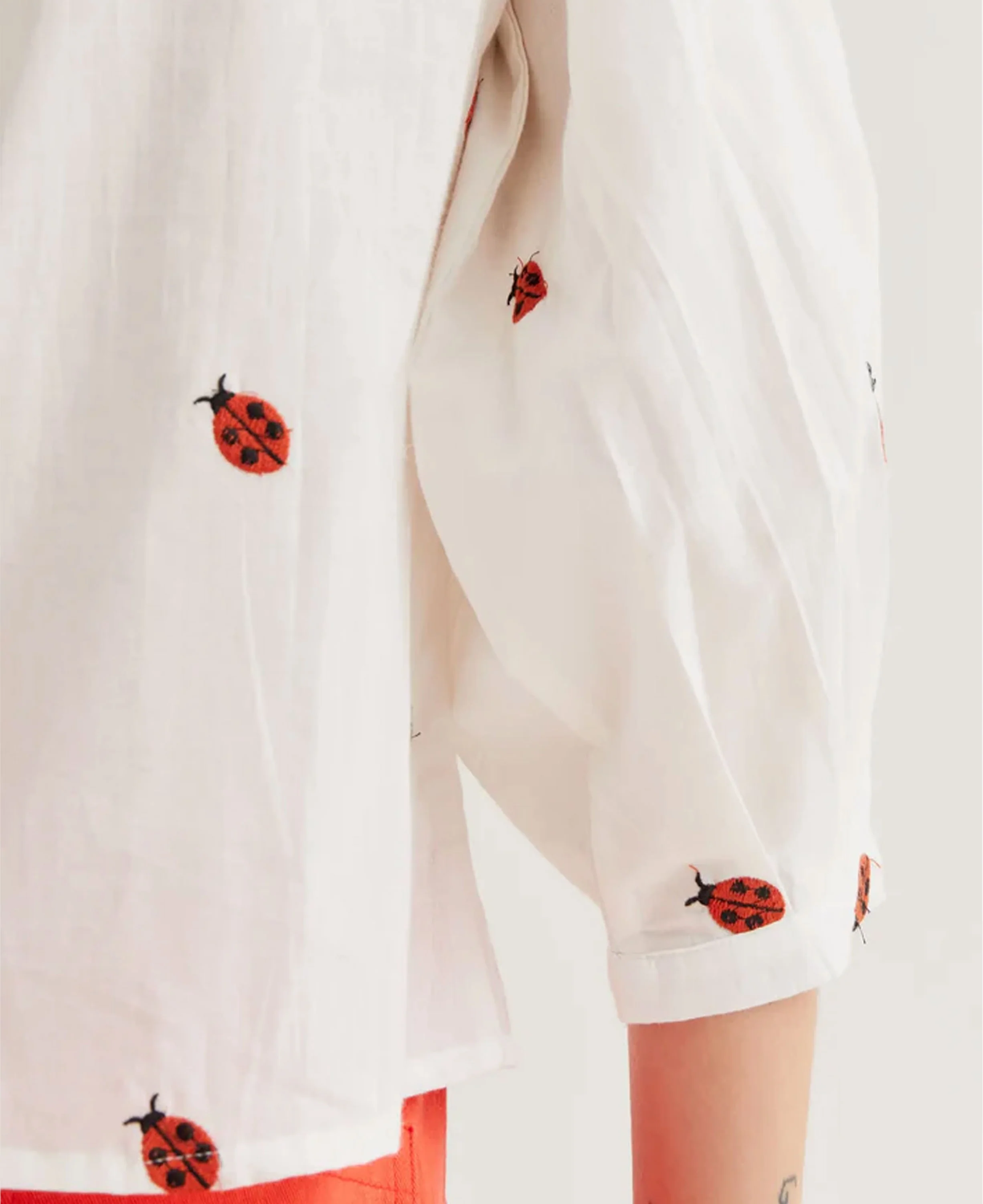 Ladybugs Cotton Shirt - Ecru - Image 4