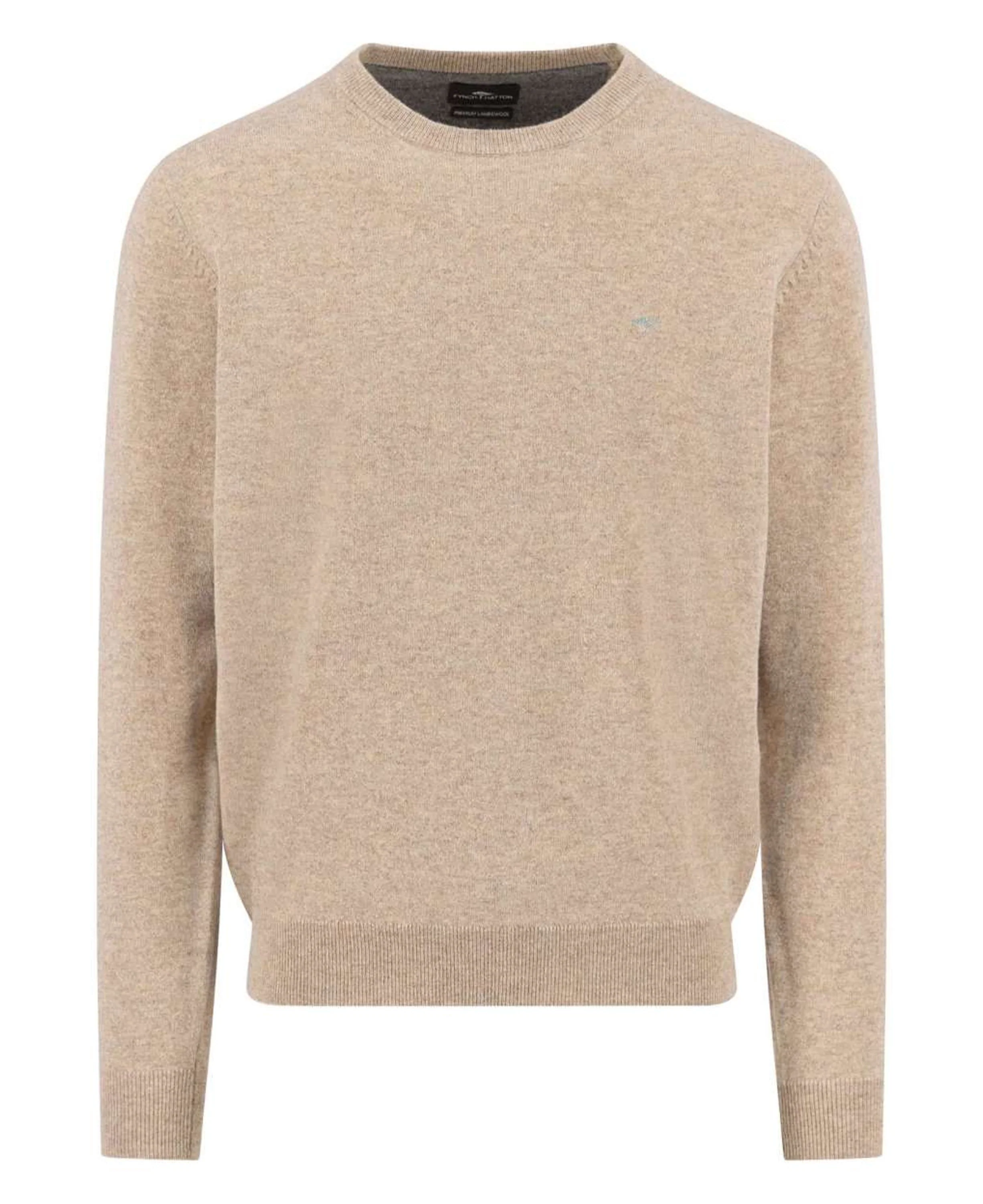 Lambswool O-Neck - Taupe - Image 3