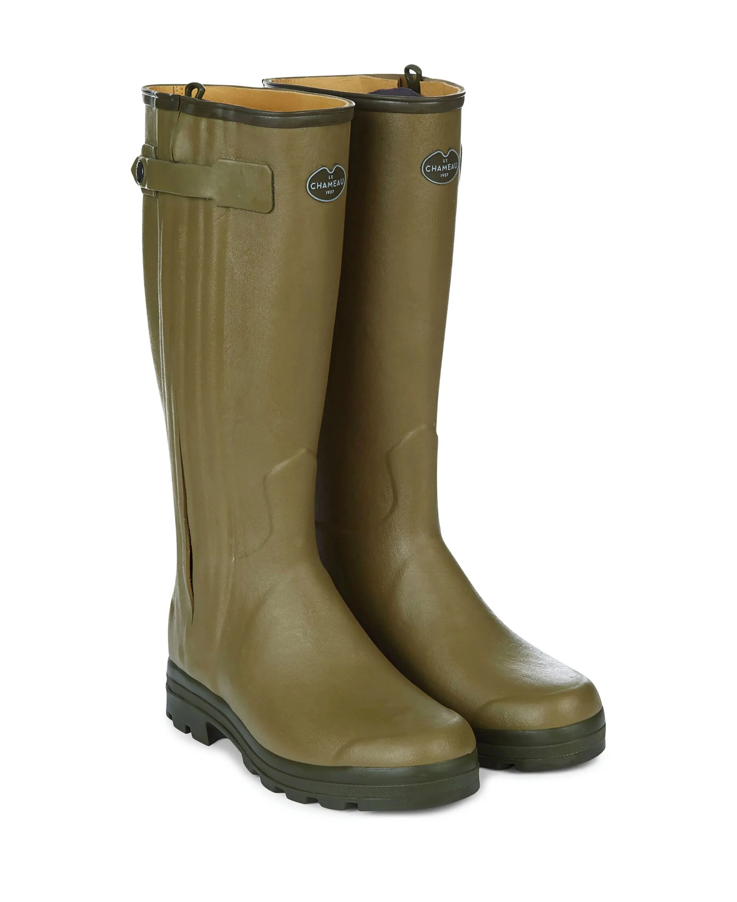 Chasseur Cuir Wellington Boots - Vert Vierzon - Image 2