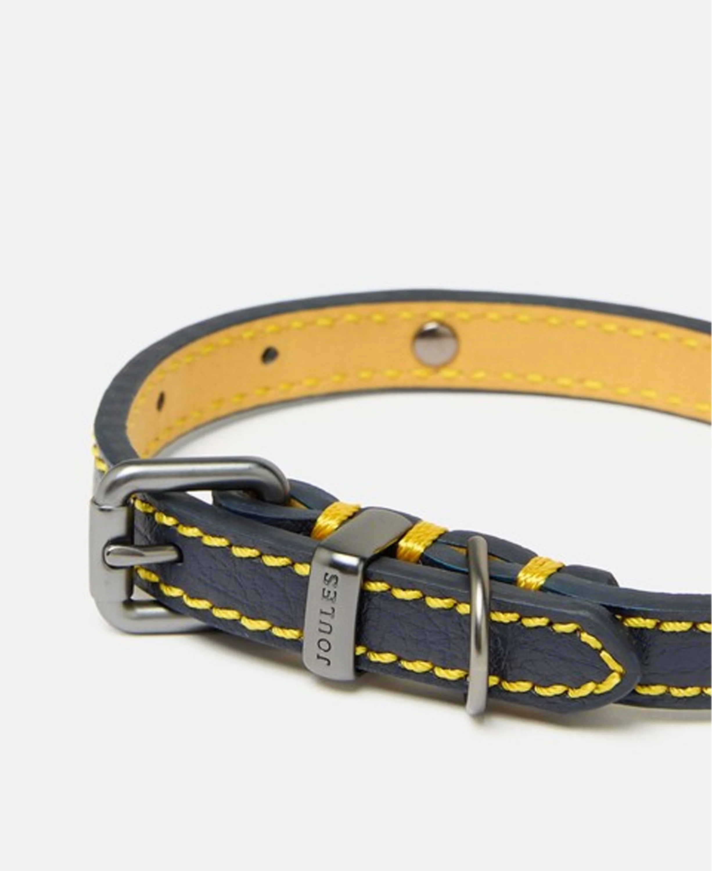 Leather Collar Large - Navy - Image 3