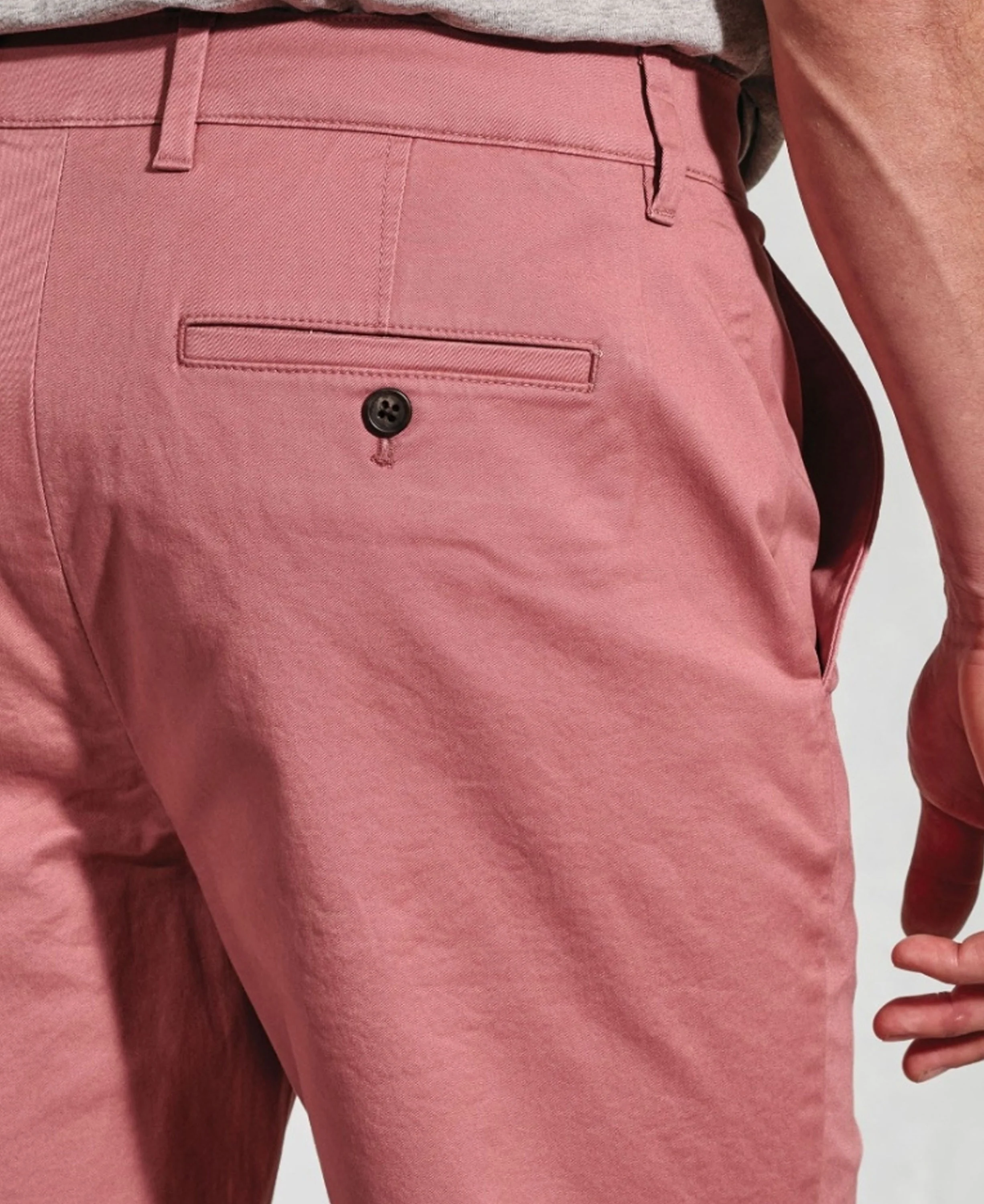 Leo Stretch Cotton Chino Shorts Regular fit - Rose - Image 3