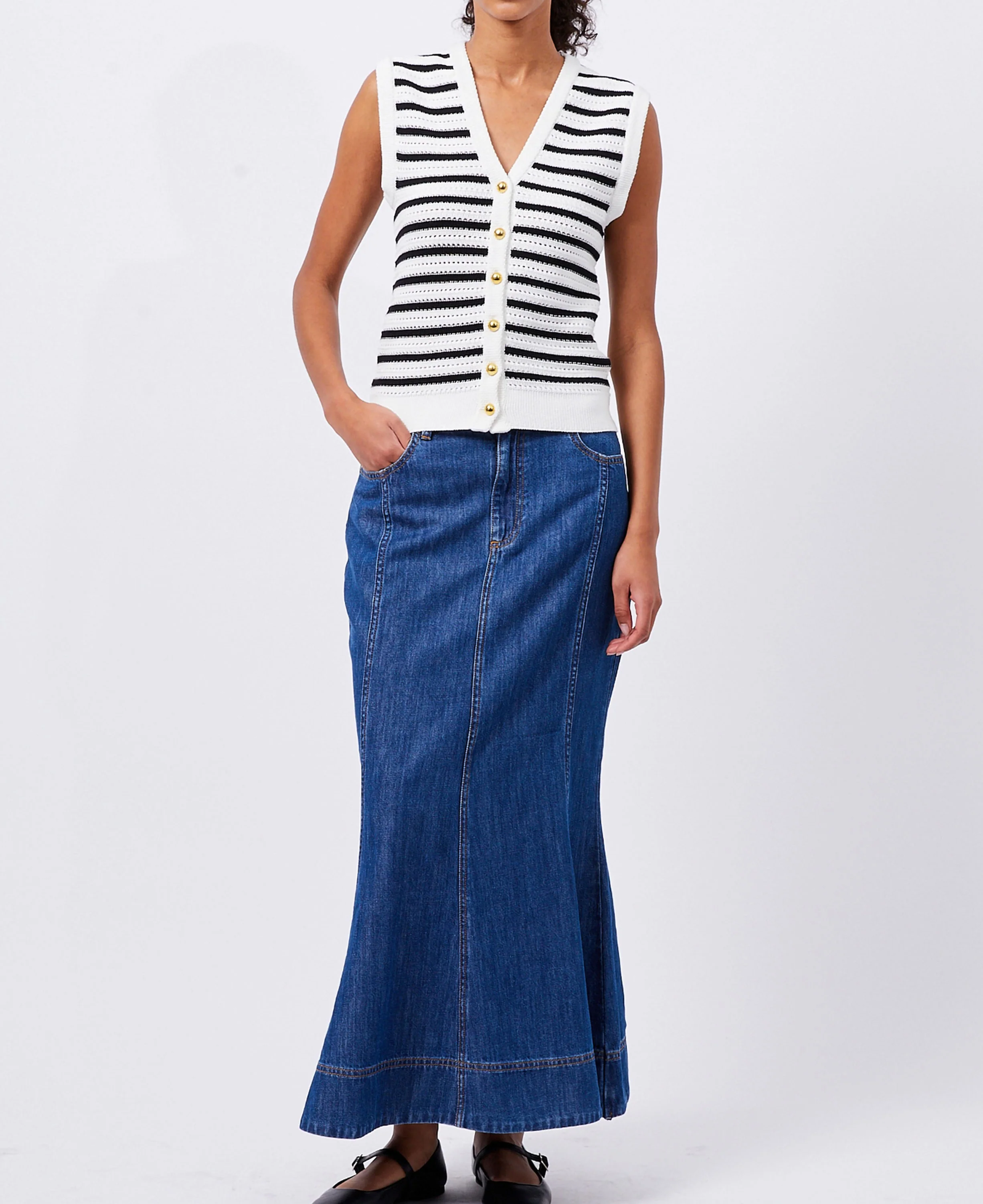Lumi Mozart Knit Waistcoat - Summer White - Image 2