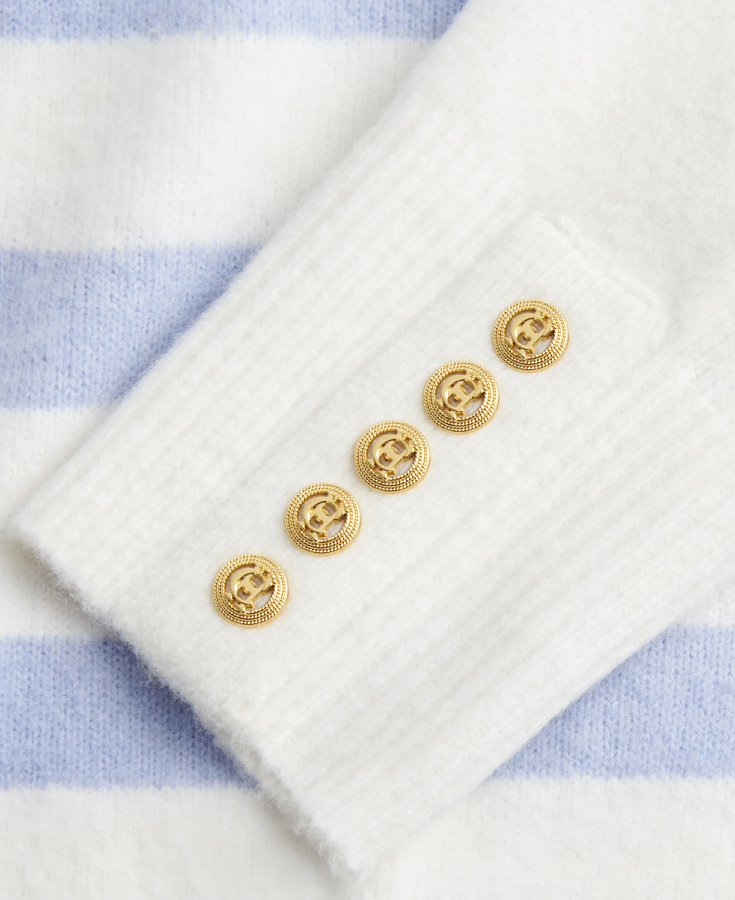 Lydia Quarter Zip Knit - Natural Powder Blue - Image 2