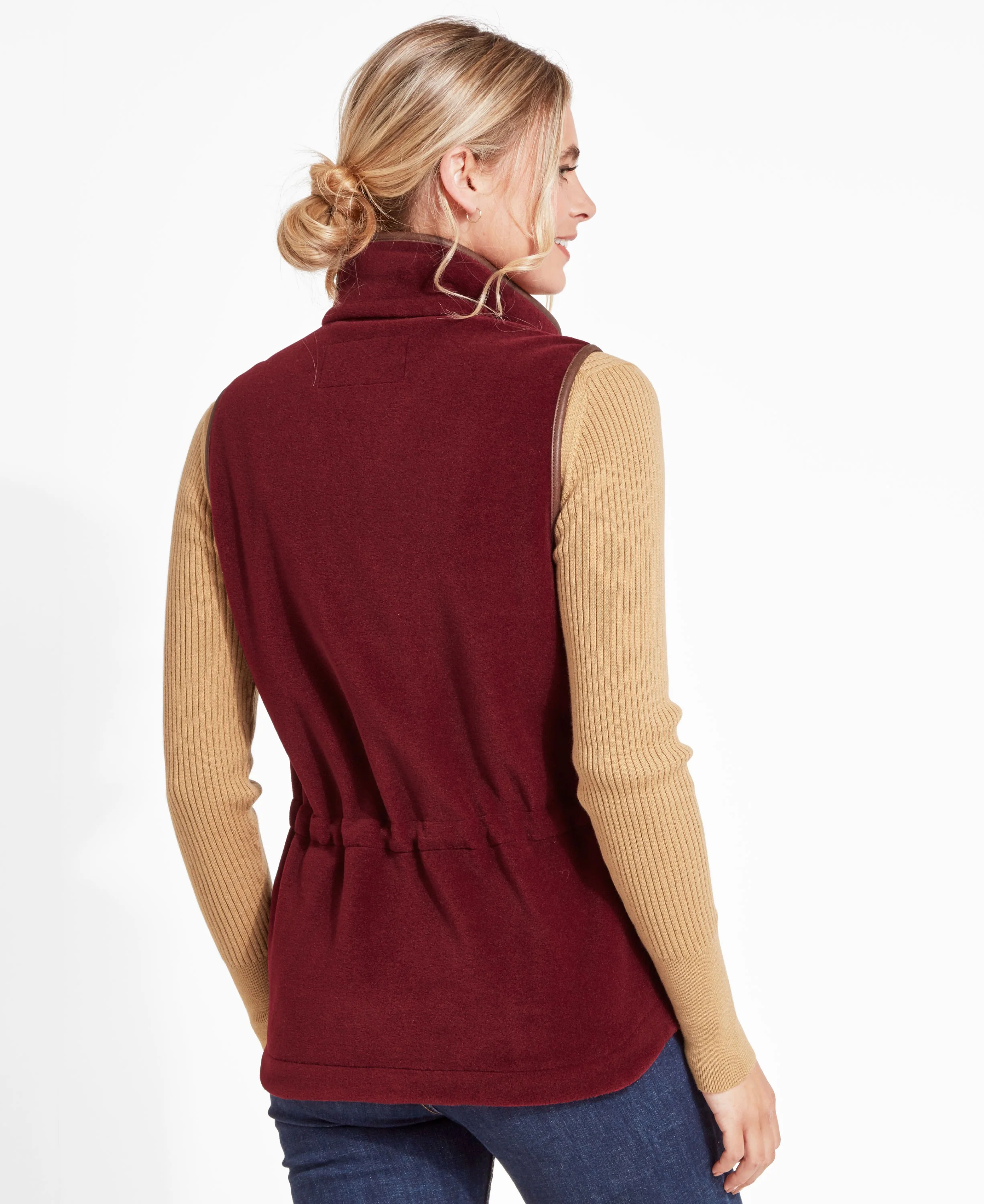 Lyndon II Fleece Gilet - Claret - Image 3