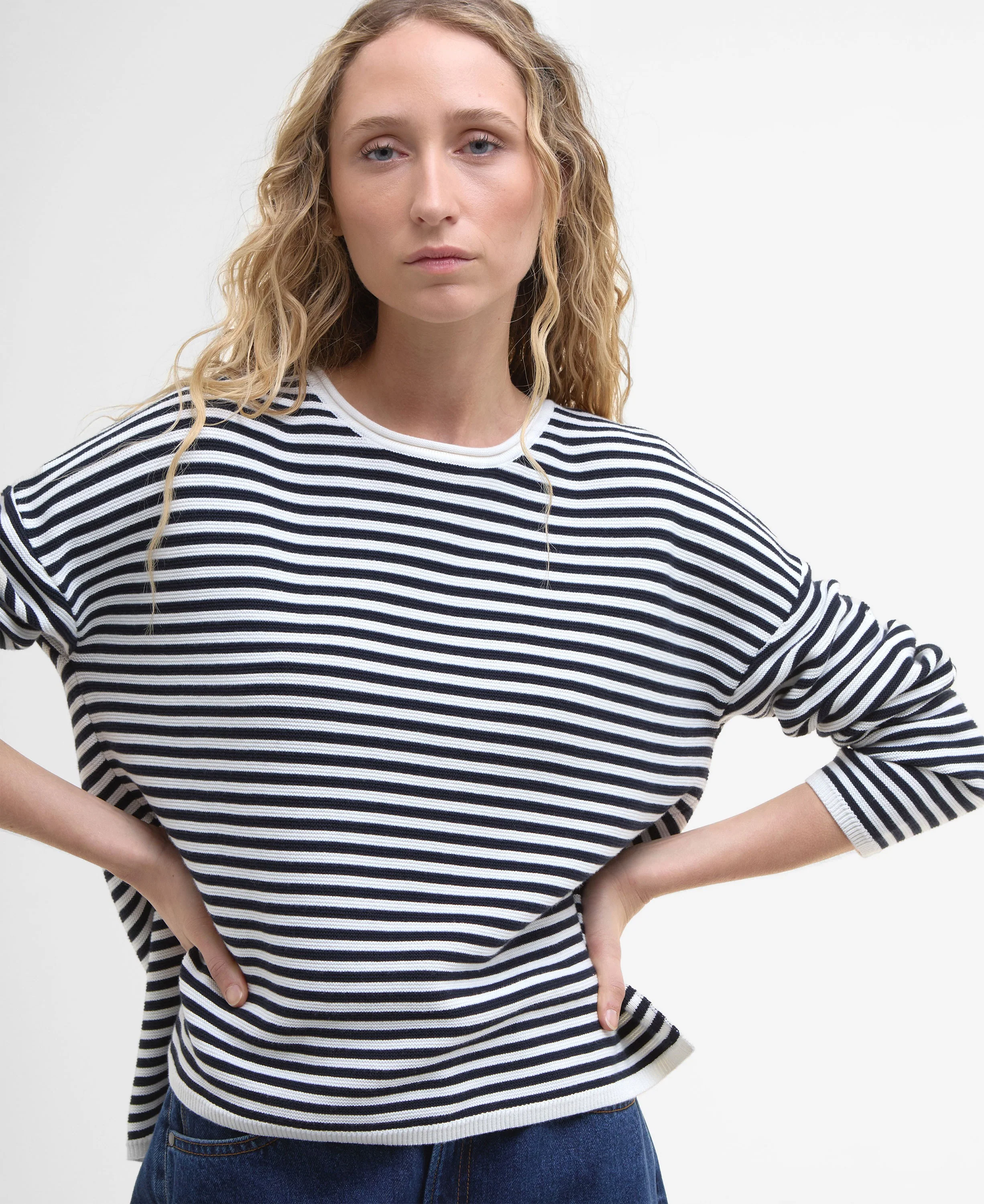 Marine Stripe Knitted Jumper - Navy Stripe - Image 2