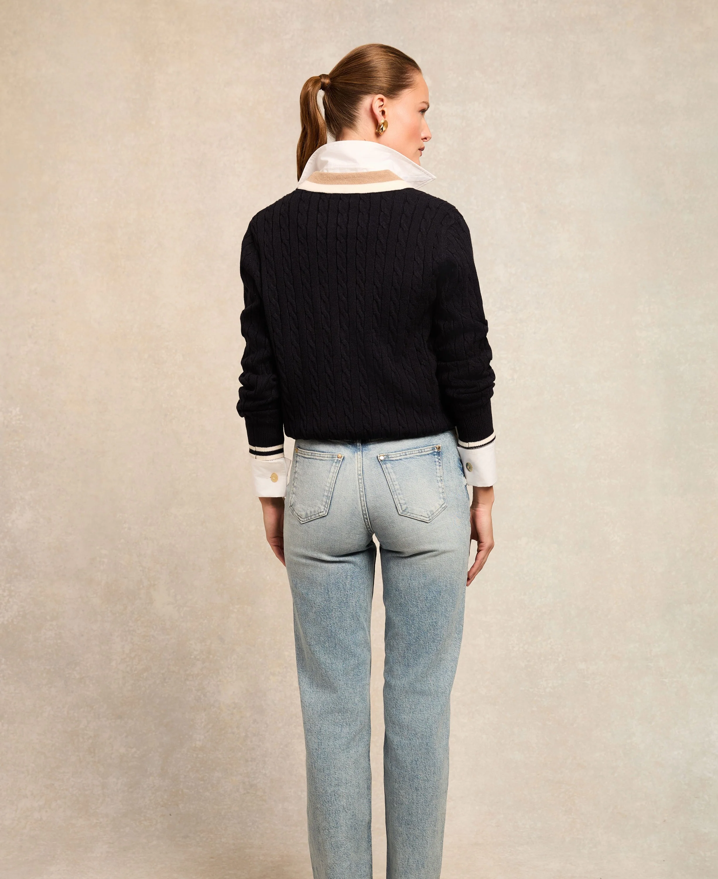 Melissa V-Neck Knit - Ink Navy - Image 3