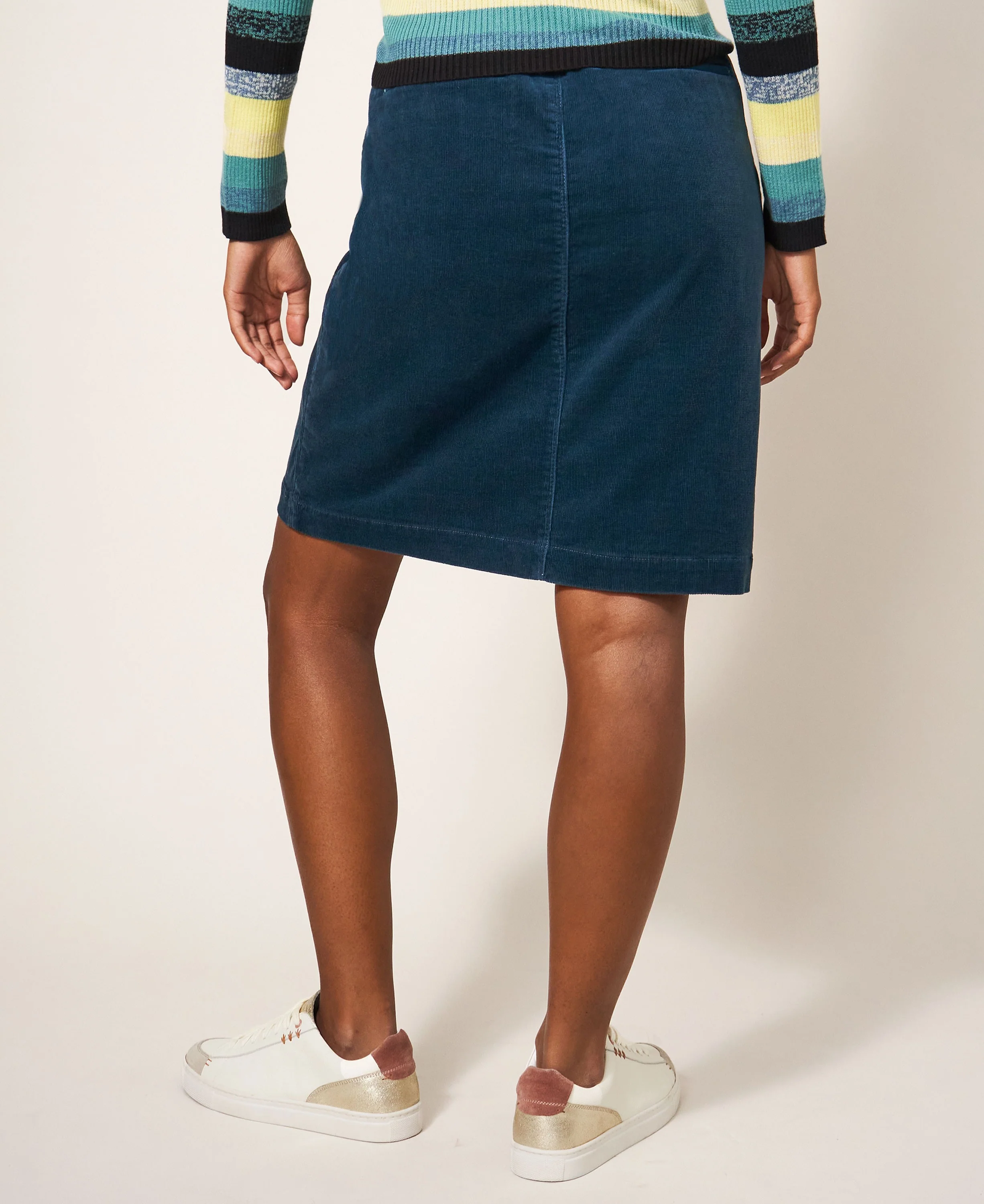 Melody Organic Cord Skirt - Mid Teal - Image 4