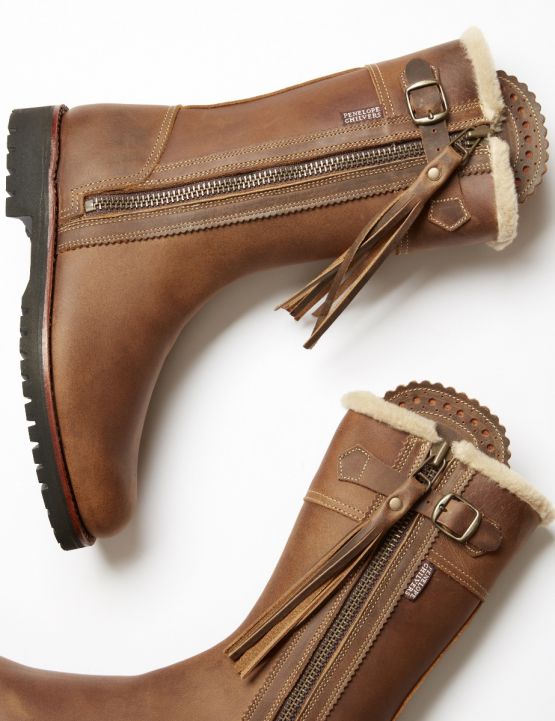 Midcalf Tassel Lined Boot - Biscuit - Image 3
