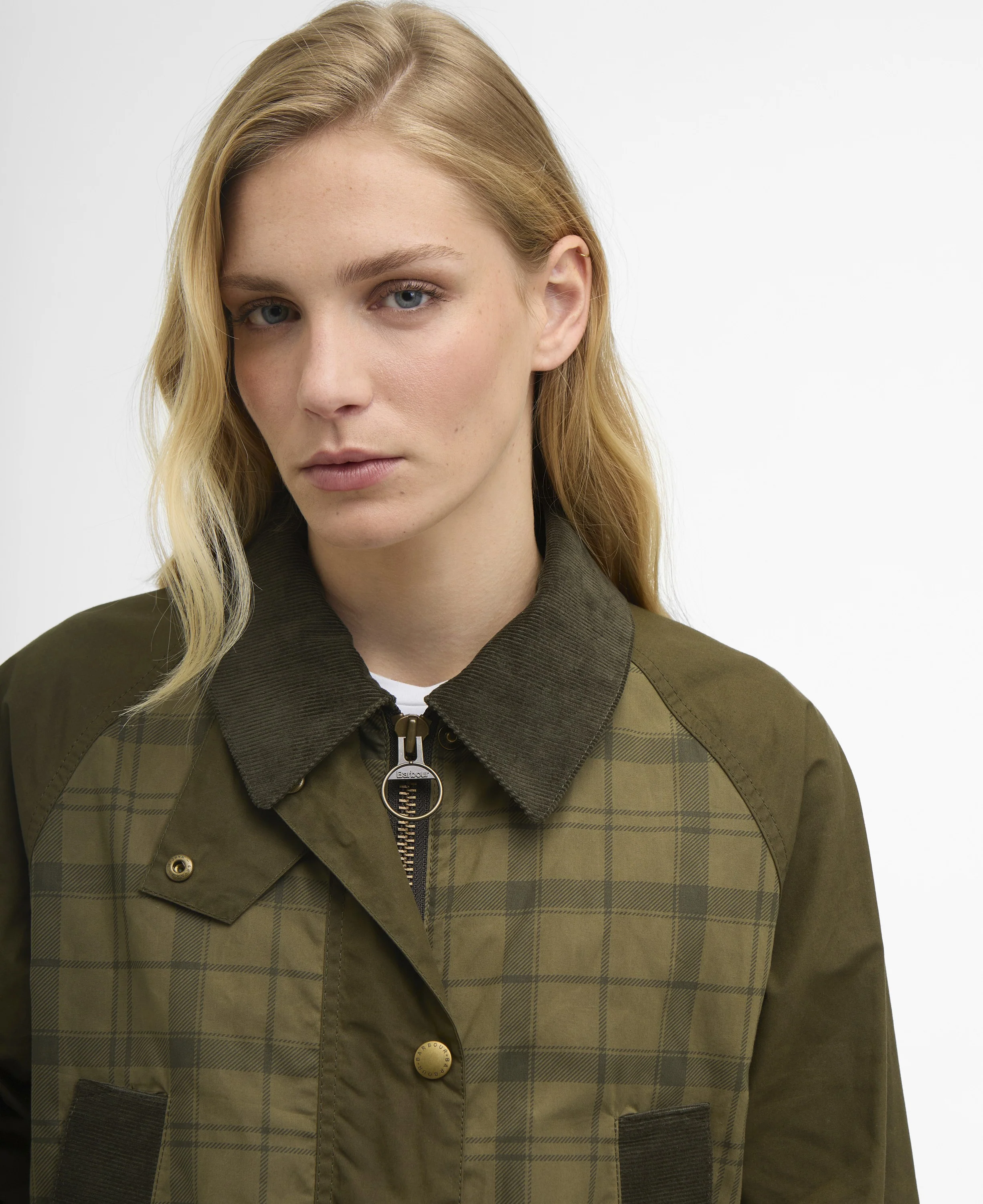 Modern Tartan Beadnell Casual Jacket - Dusky Green Tartan/Highland Olive - Image 3