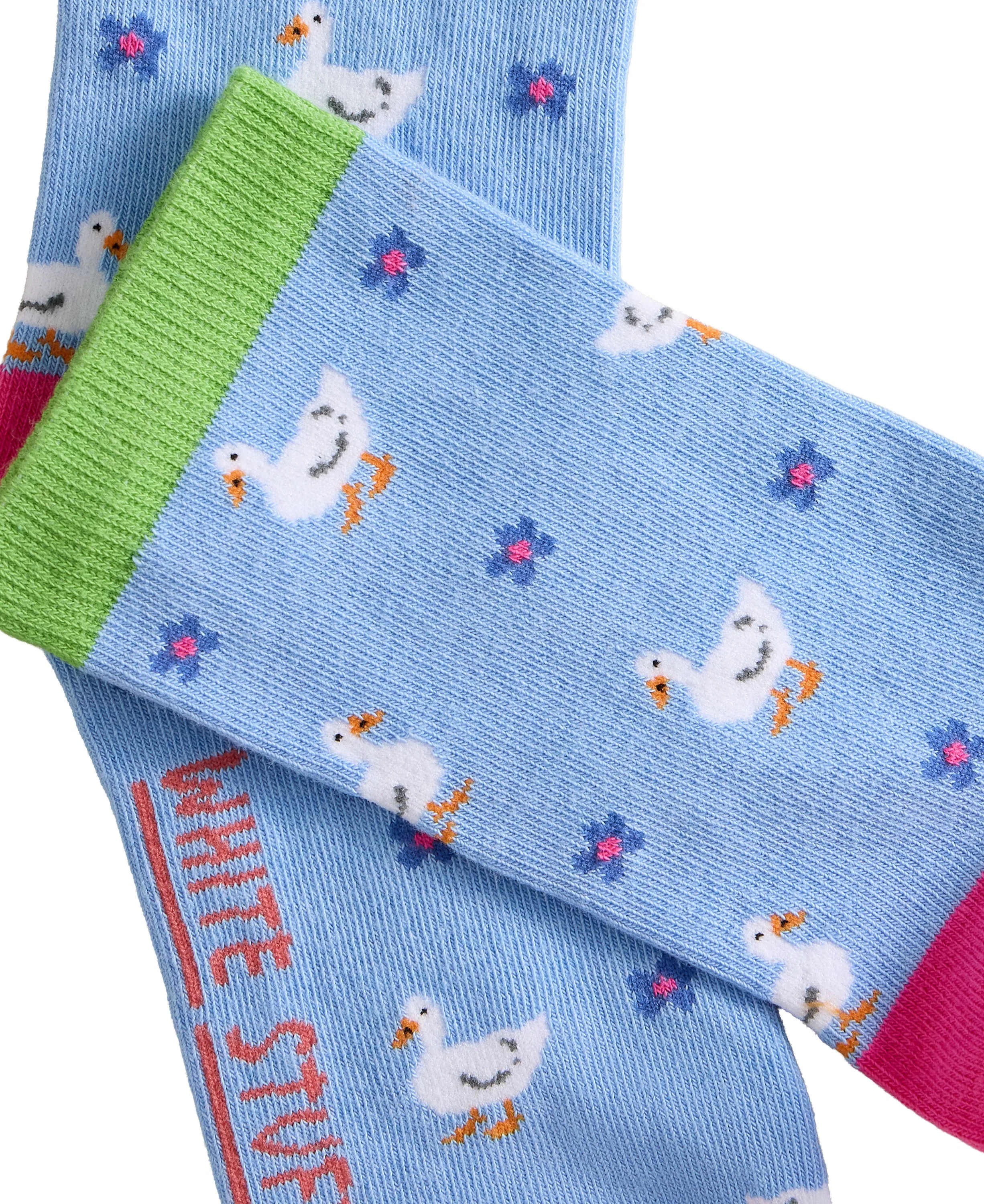 Novelty Duck Ankle Sock - Blue Multi - Image 2