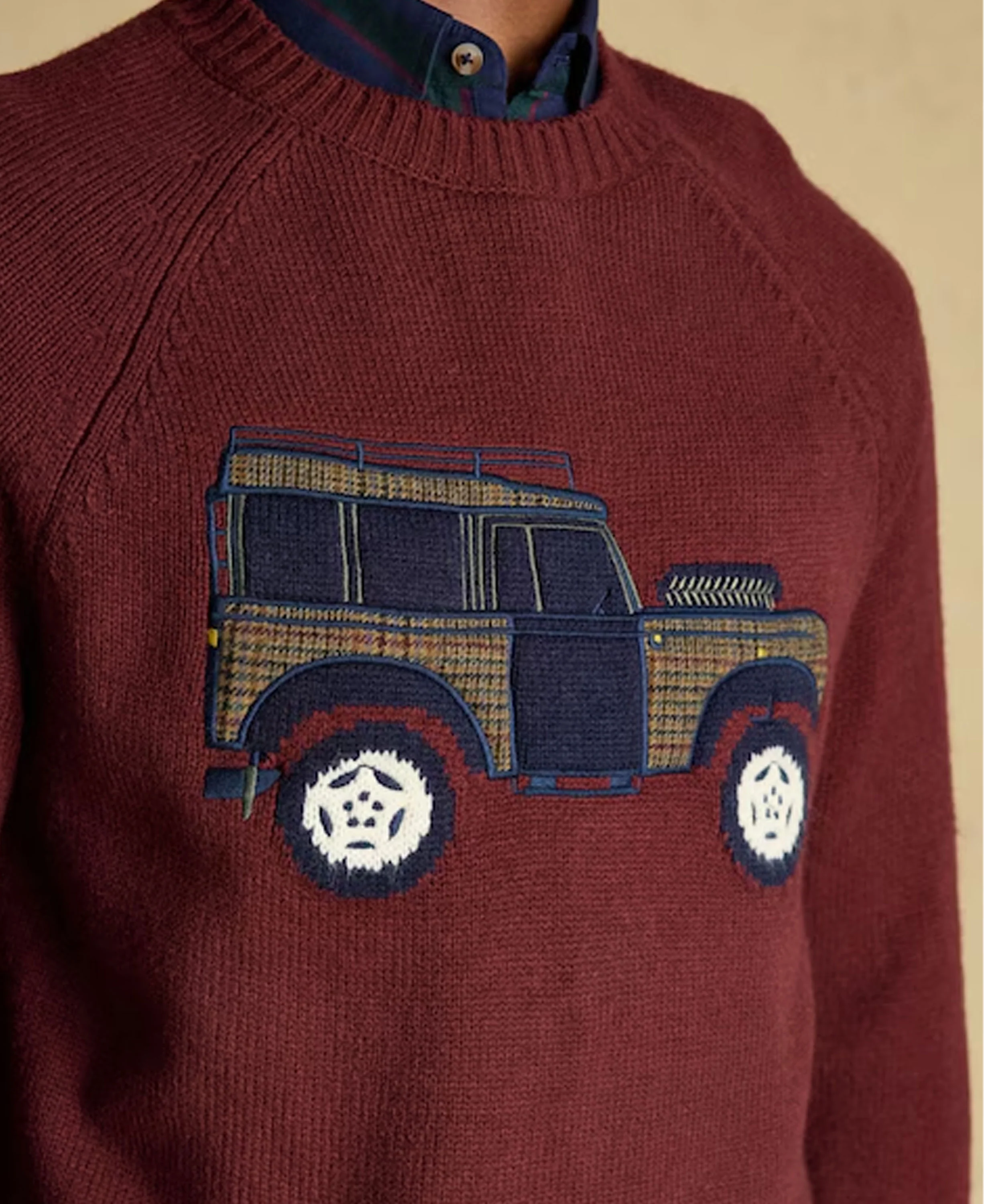 Offroad Crew Neck Jumper - Burgundy Red - Image 5