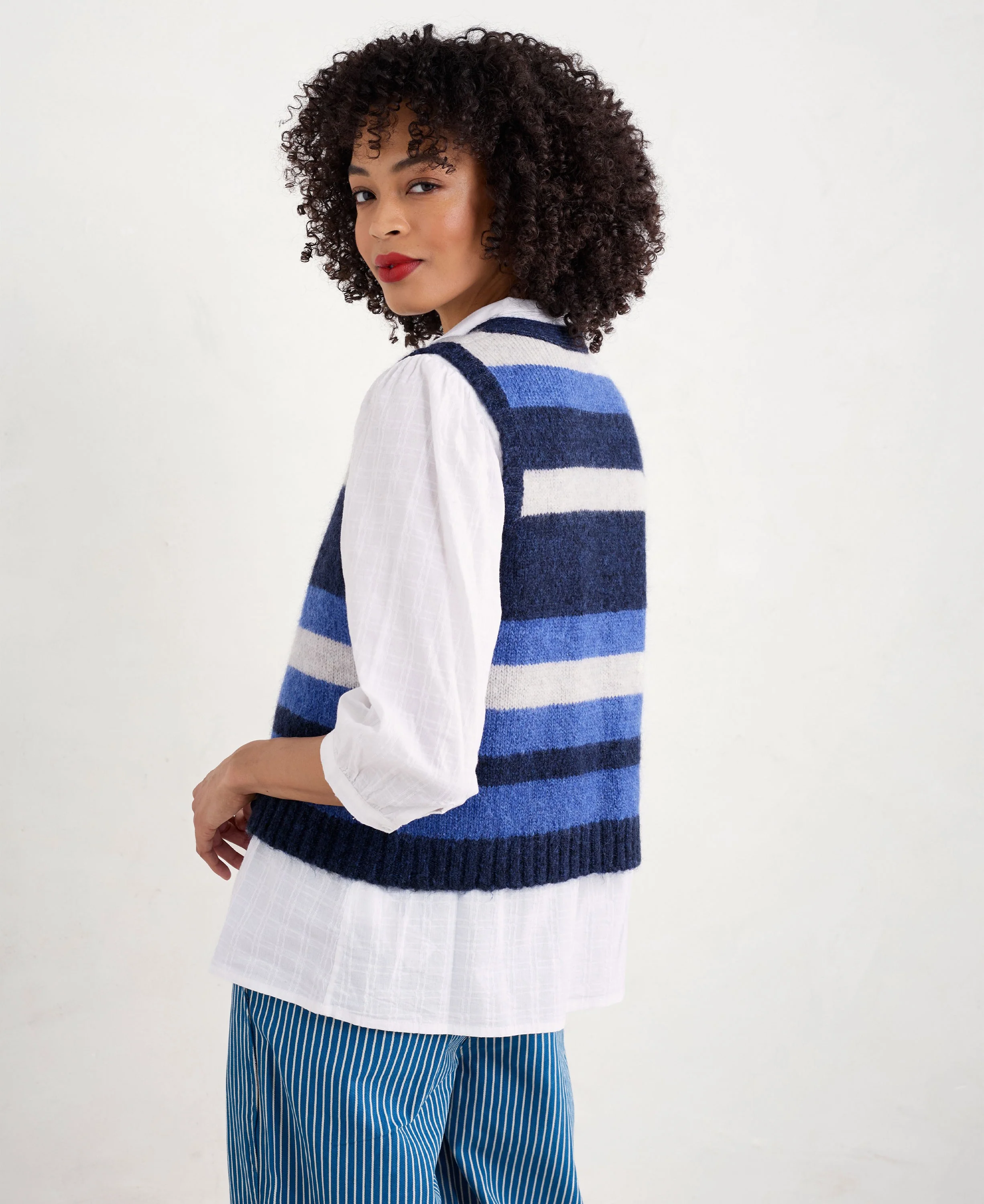 Painter Striped Button-Down Vest - Carvannel Ink Mix - Image 3