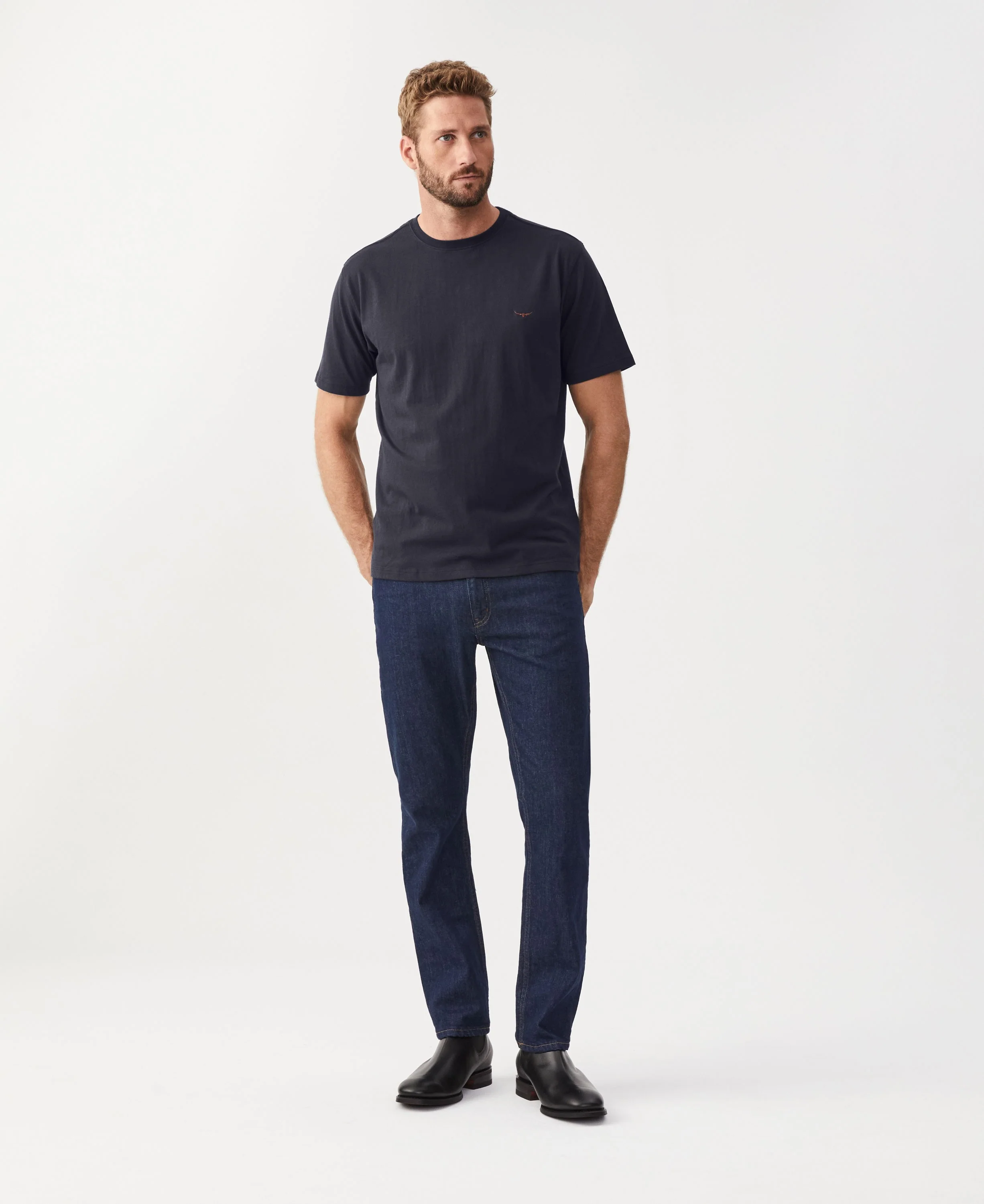 Parson T Shirt - Navy/Chestnut - Image 5